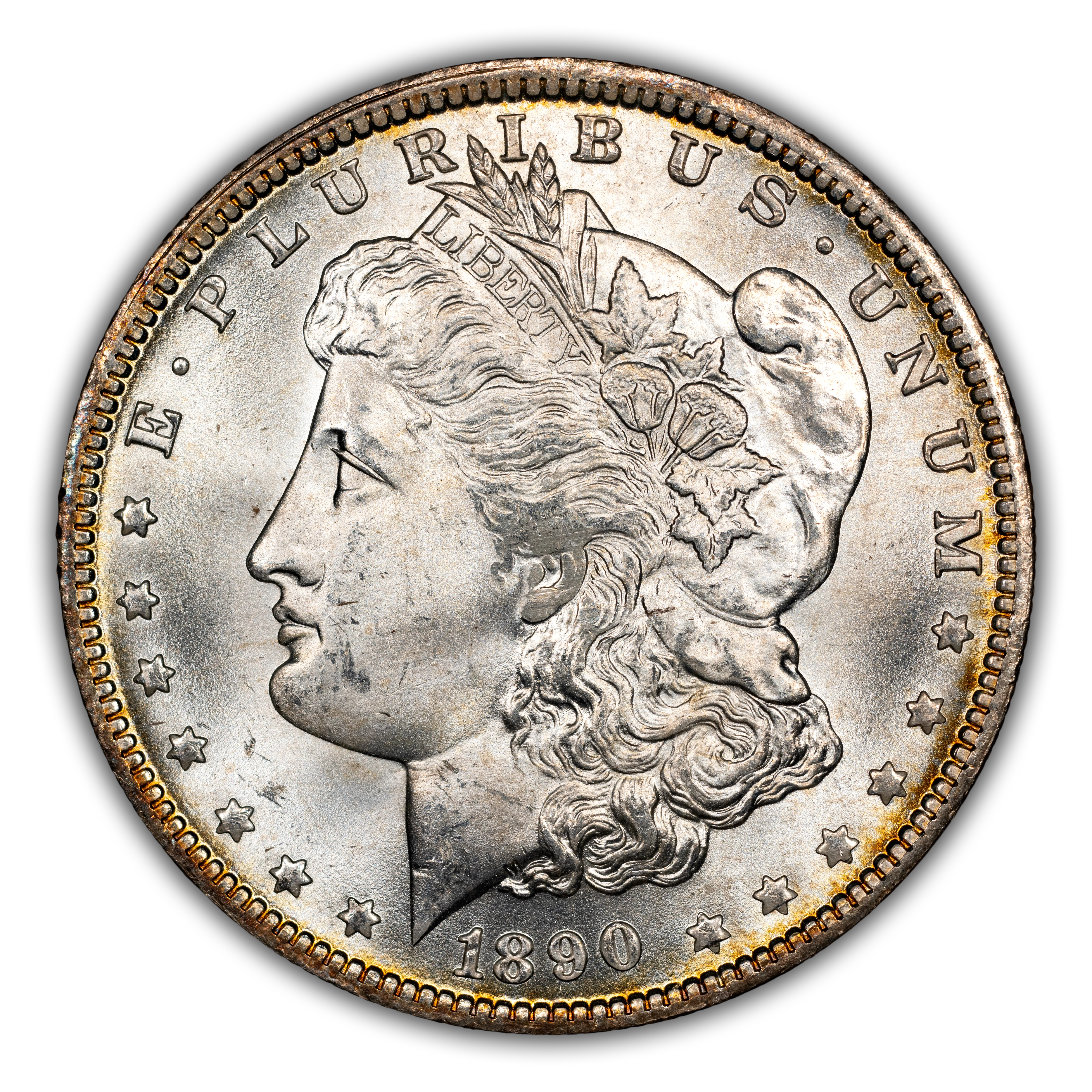 1890-O $1  Die Break AMERICA, VAM-4C MS thumbnail 6