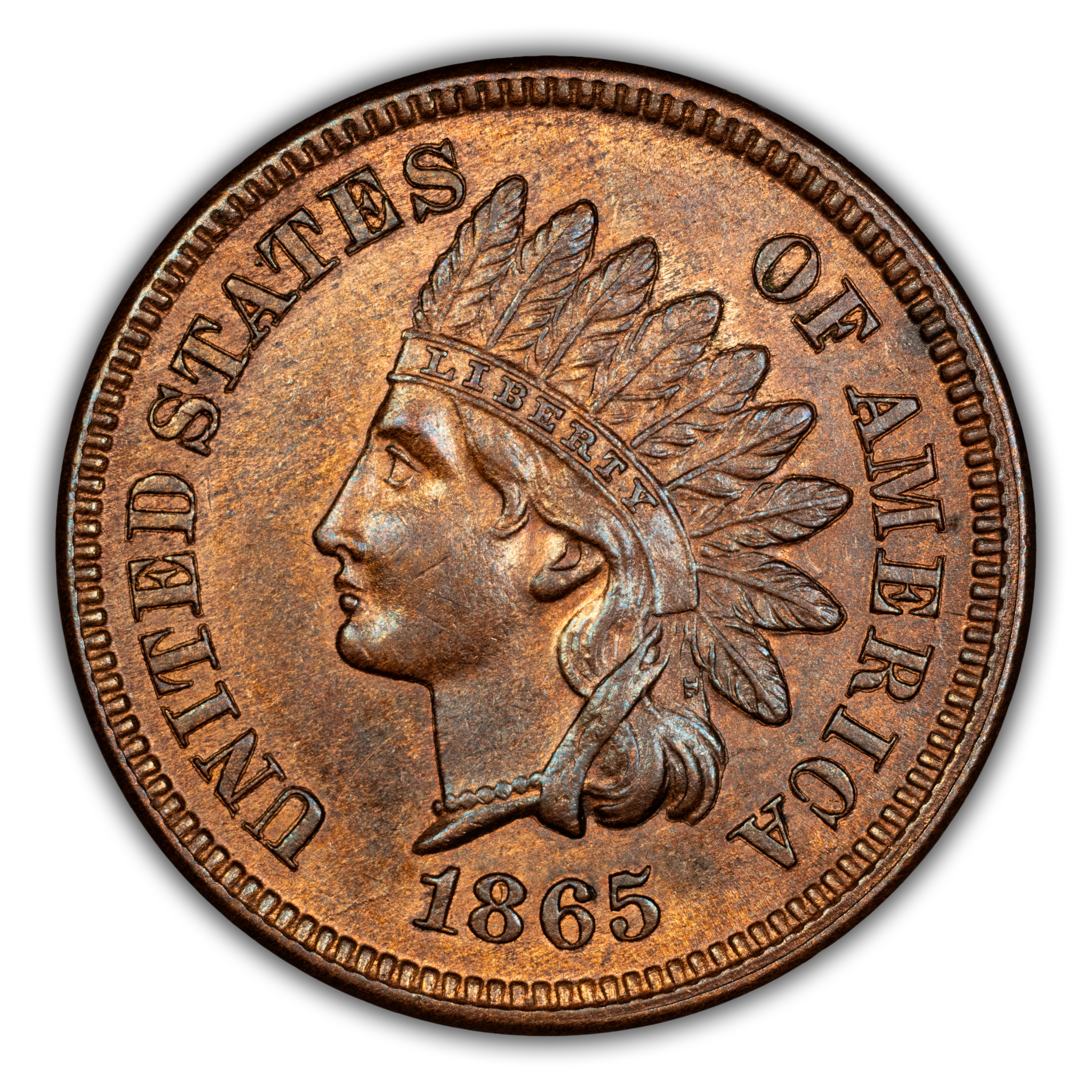 1865 1c Fancy 5 MS BN