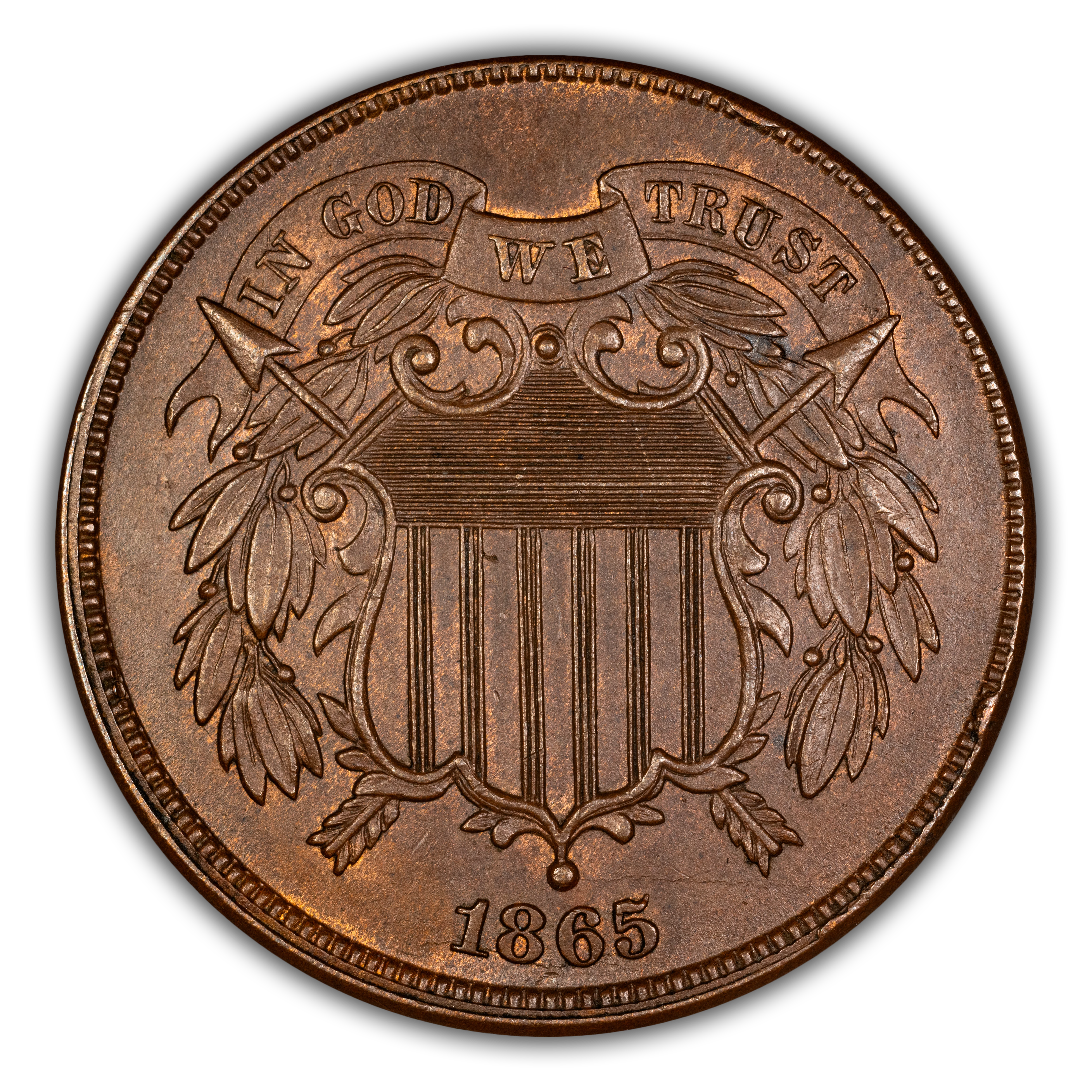 1865 2c Fancy 5 MS BN