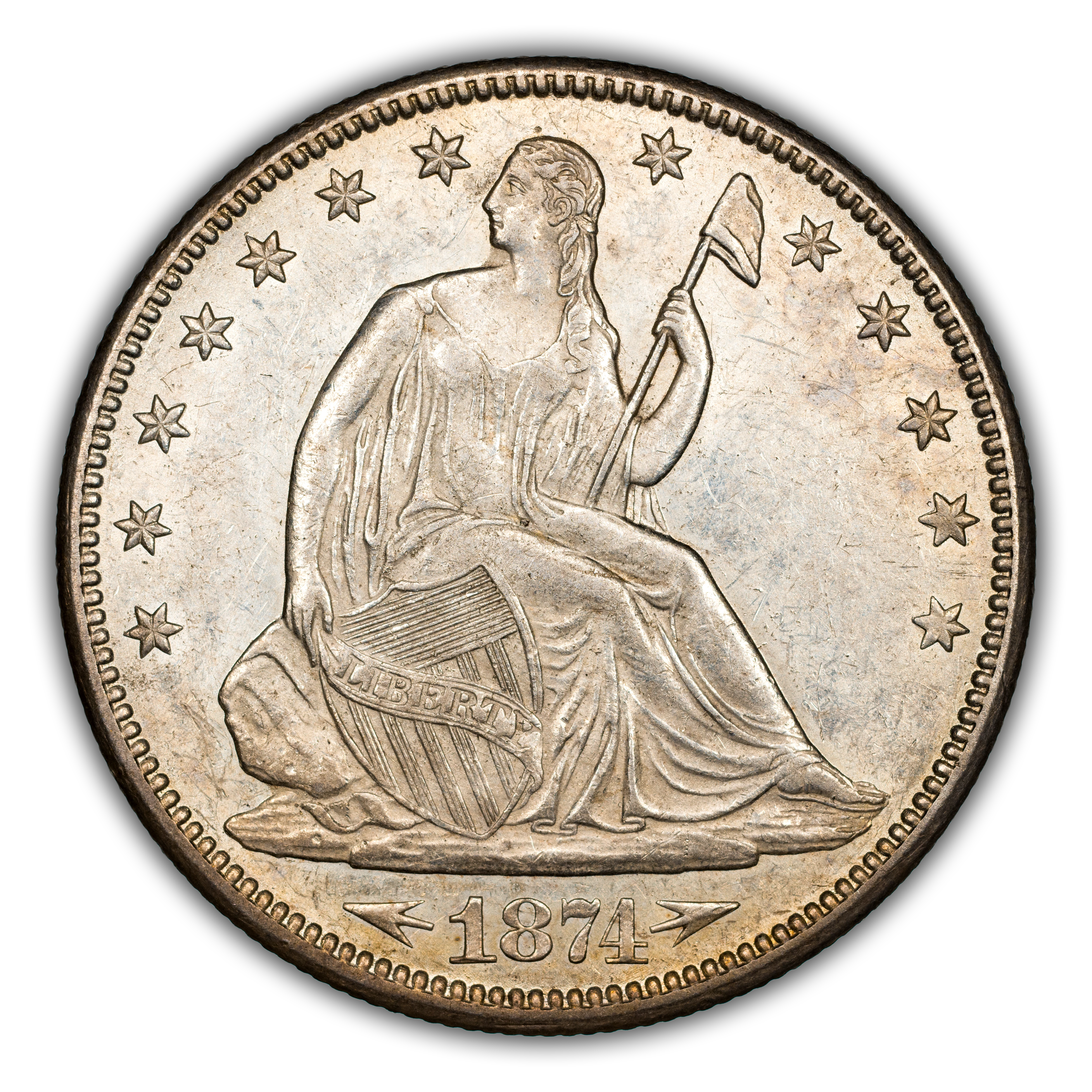 1874-CC 50c Arrows MS