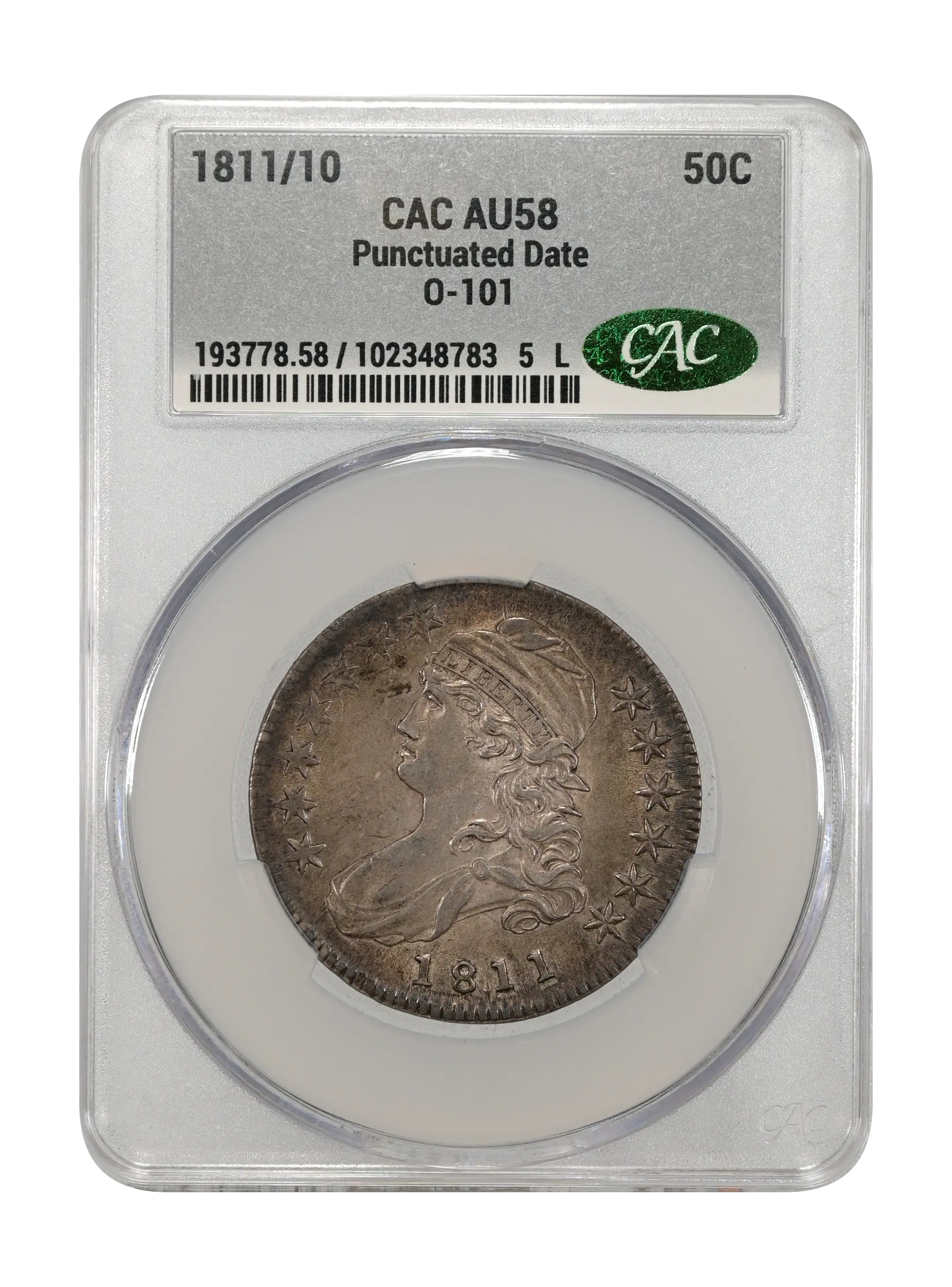 1811/10 50c Punctuated Date, O-101 MS thumbnail 18