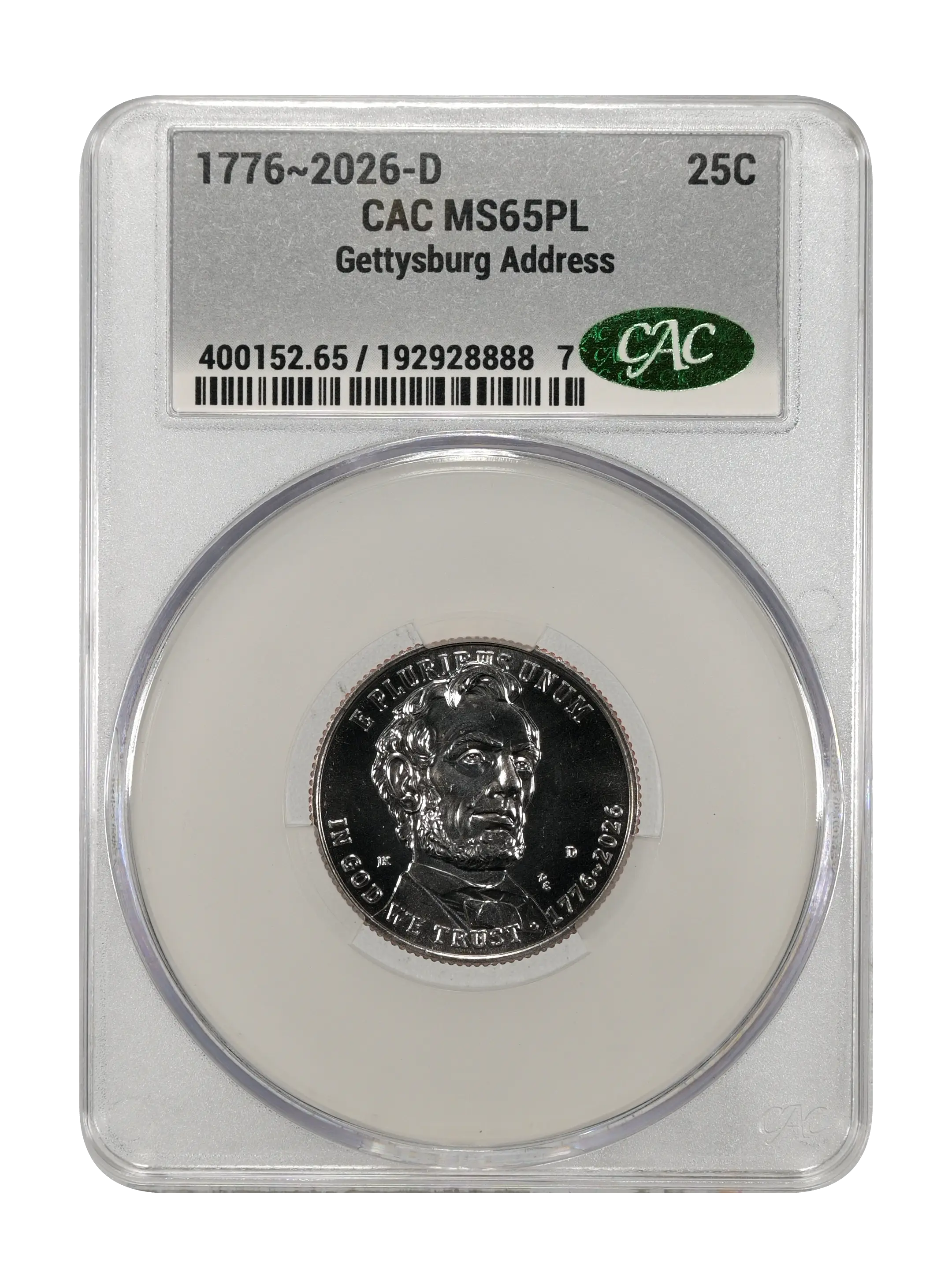 1776~2026-D 25c Gettysburg Address MS PL thumbnail 4