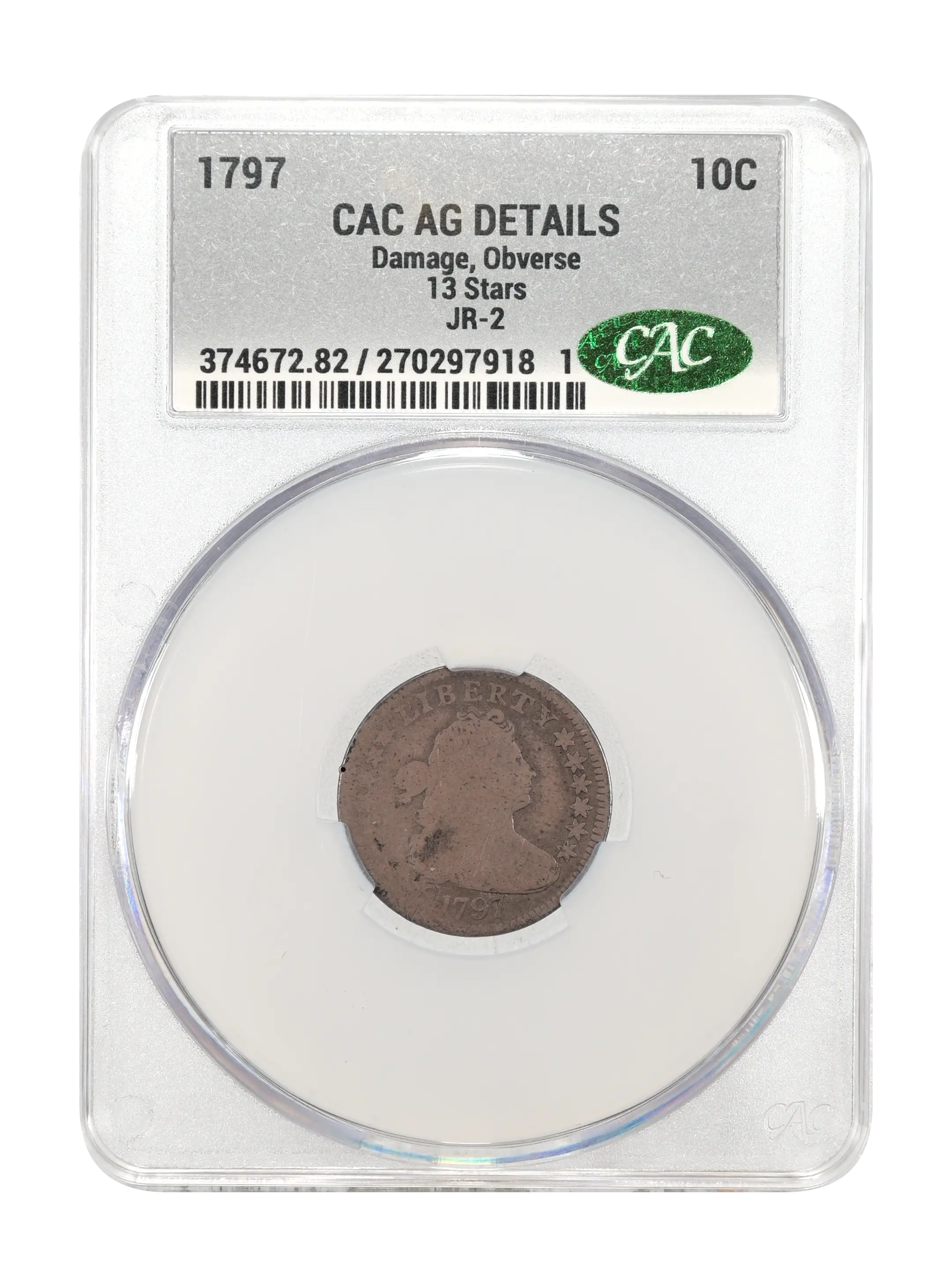 1797 10c 13 Stars, JR-2 MS thumbnail 6