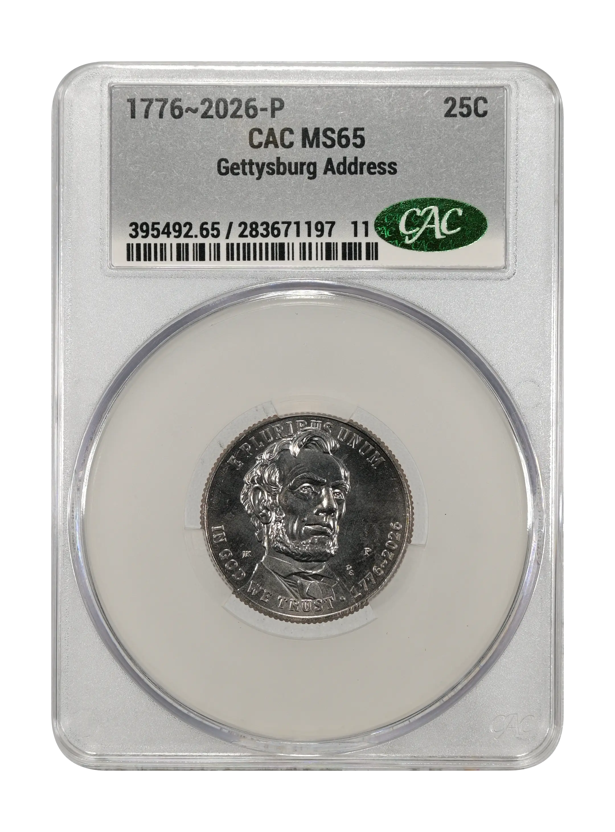 1776~2026-P 25c Gettysburg Address MS thumbnail 5