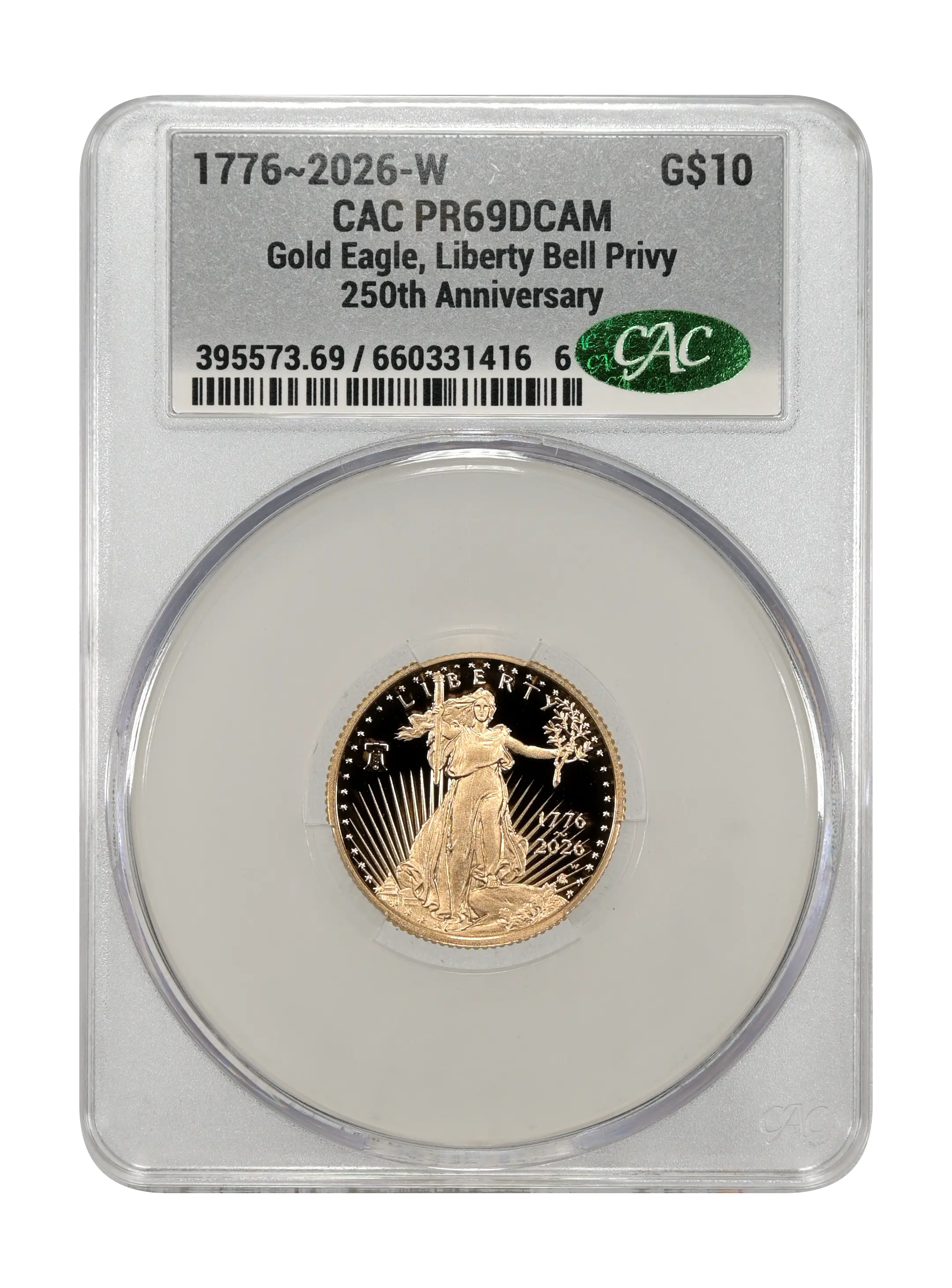 1776~2026-W $10  Gold Eagle, Liberty Bell Privy, 250th Anniversary PR DCAM thumbnail 8