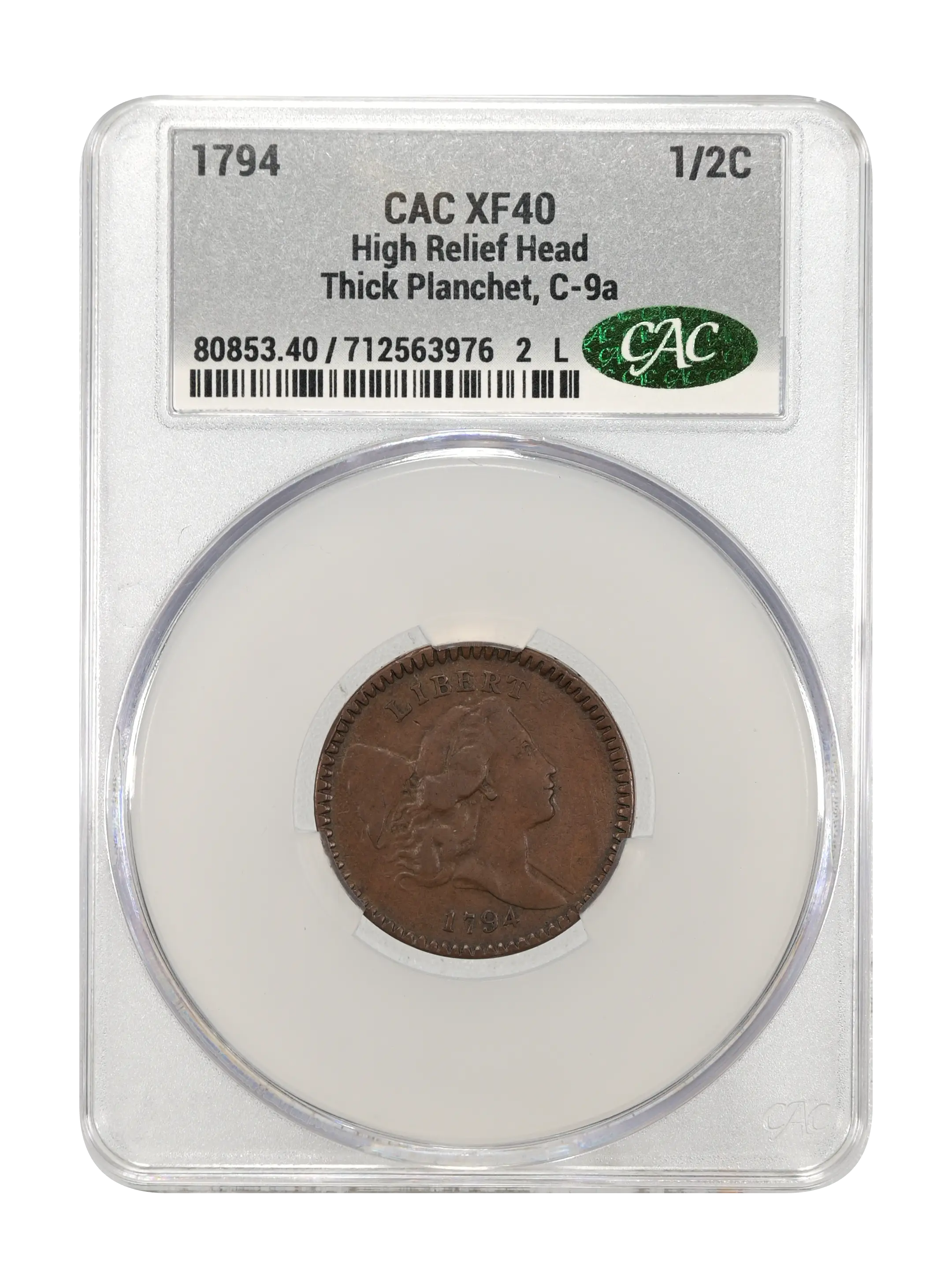 1794 1/2c High Relief Head, C-9a MS BN thumbnail 10