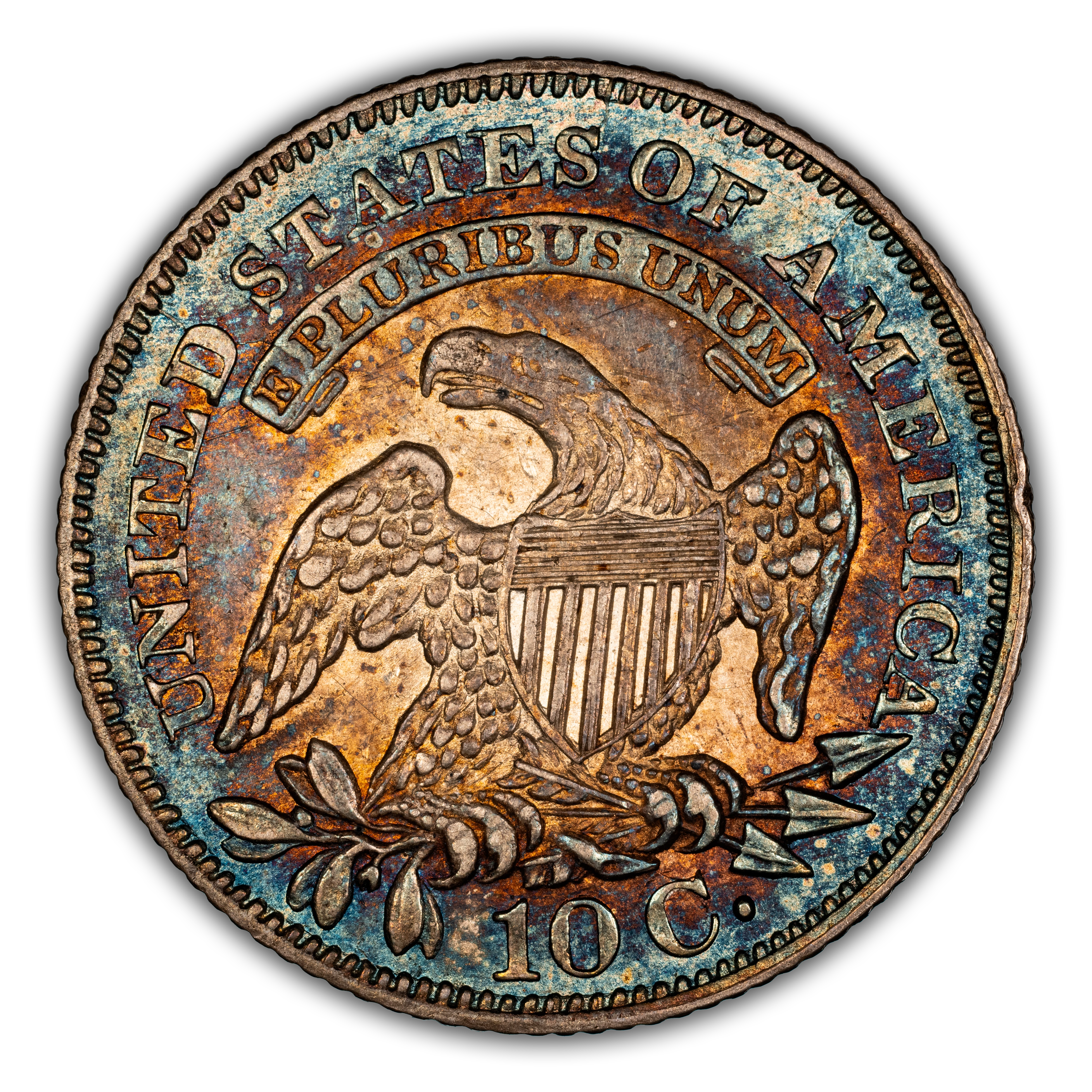 1828 10c Large Planchet, Large Date, JR-2 MS thumbnail 5