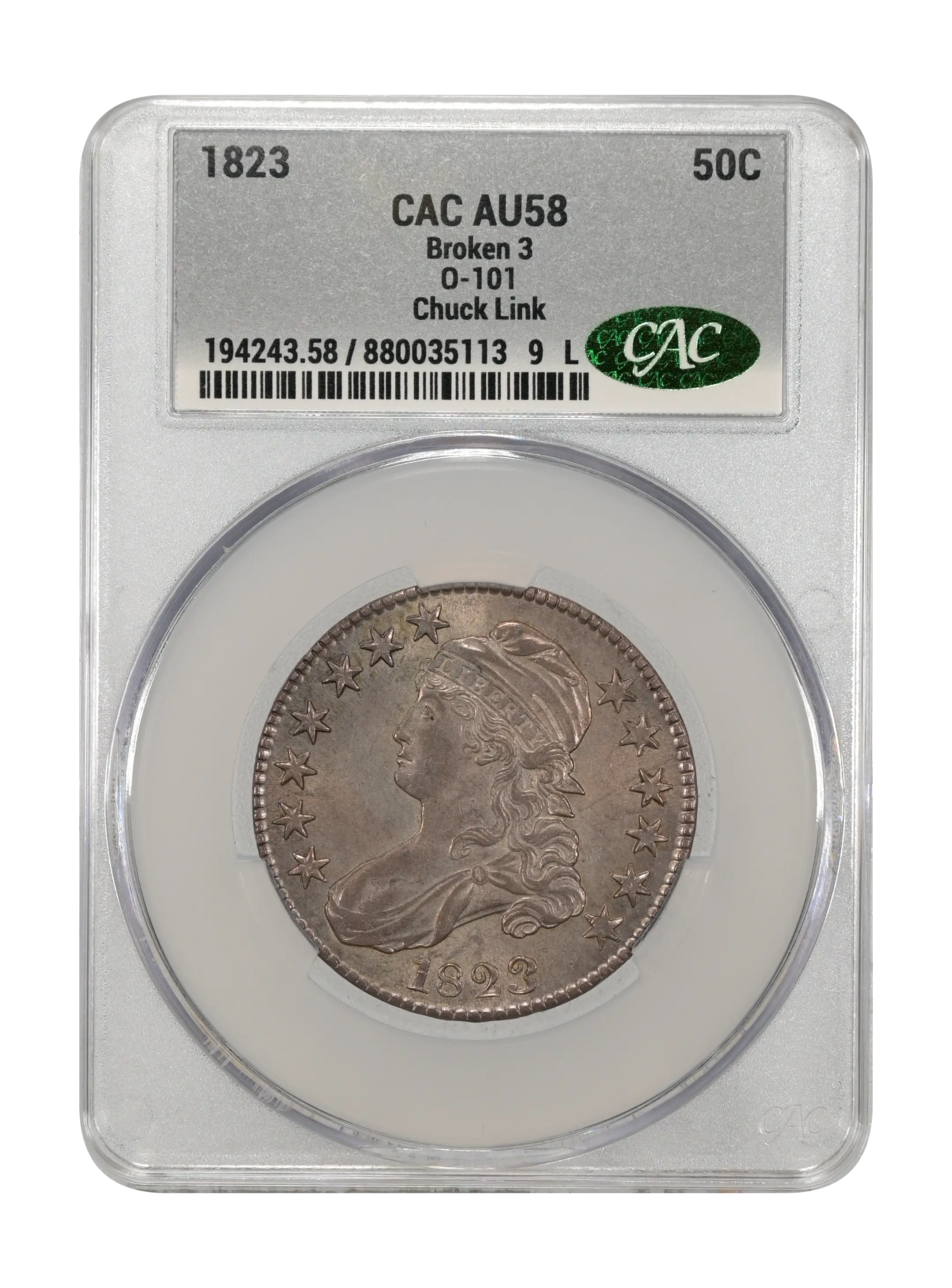 1823 50c Broken 3, O-101 MS thumbnail 16