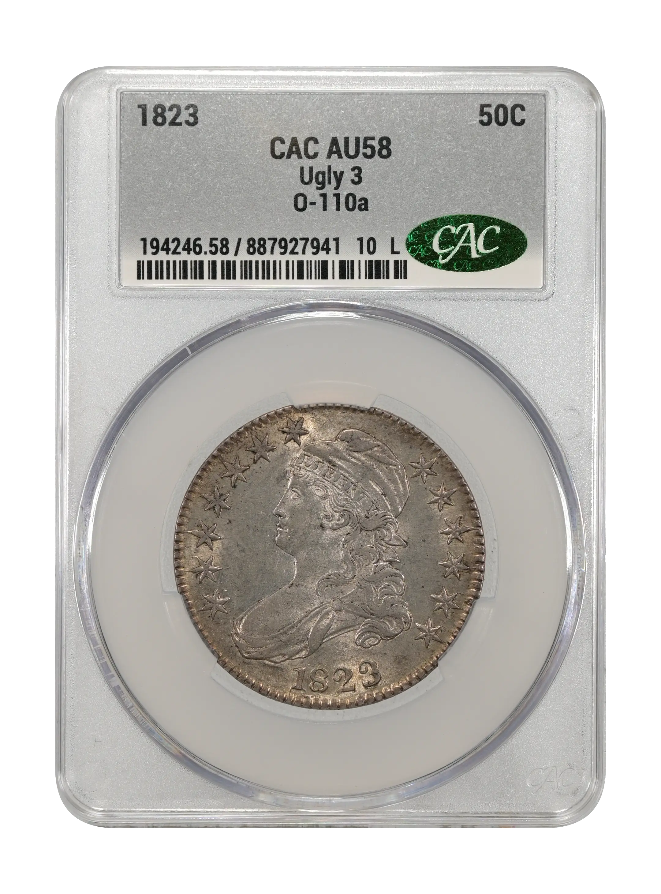 1823 50c Ugly 3, O-110a MS thumbnail 13
