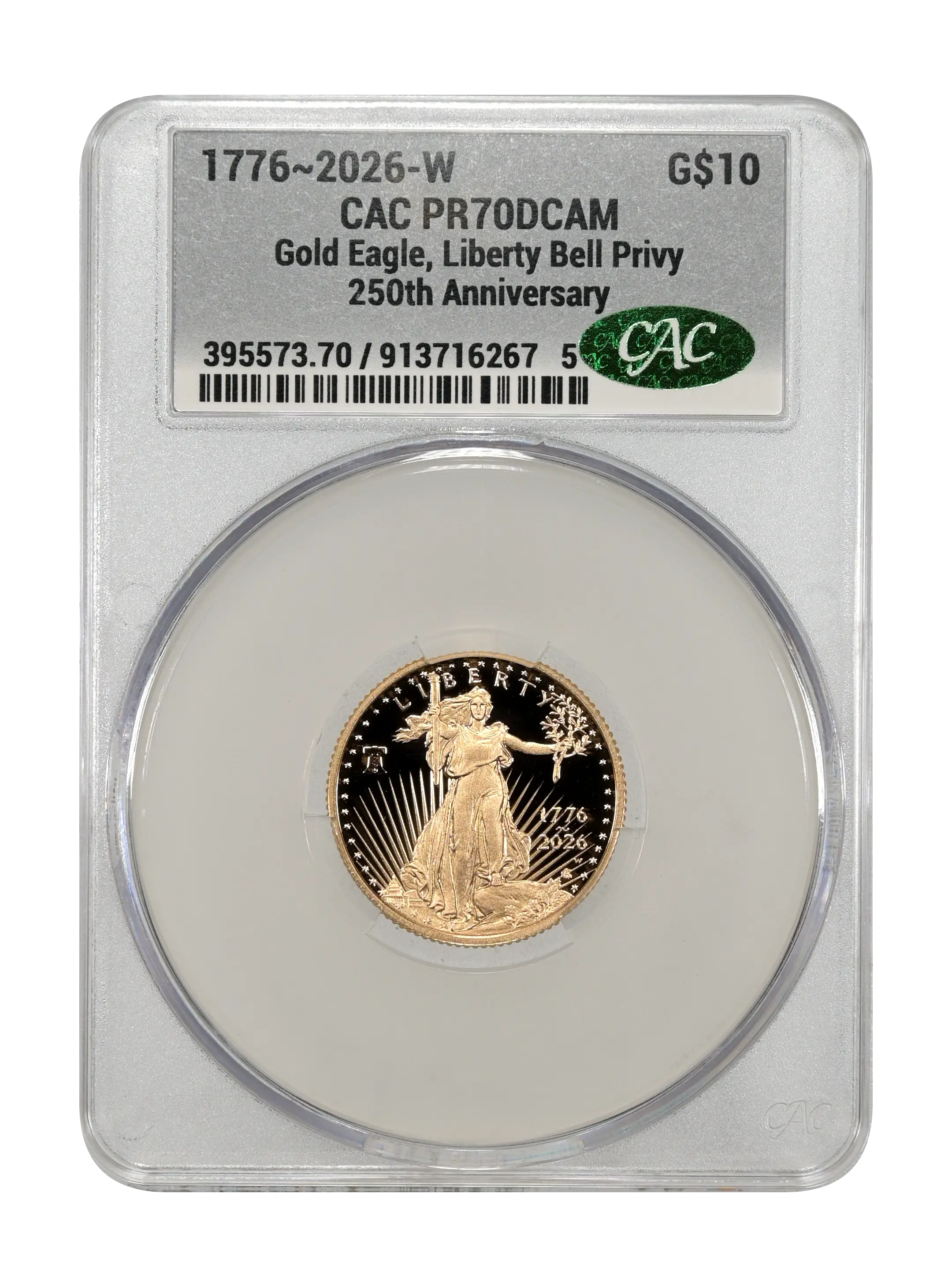 1776~2026-W $10  Gold Eagle, Liberty Bell Privy, 250th Anniversary PR DCAM thumbnail 9