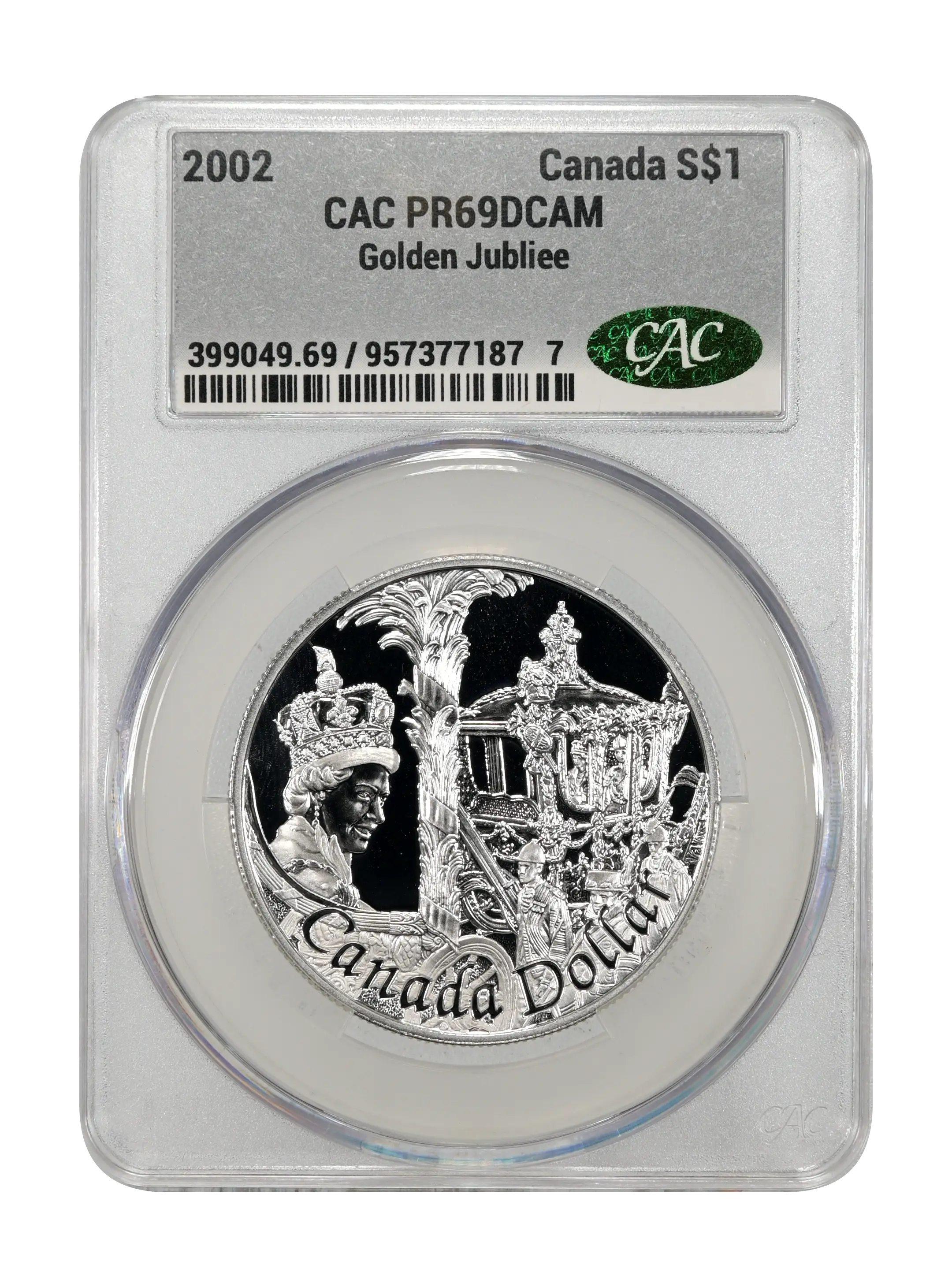 2002 S$1 Silver, Golden Jubliee PR DCAM