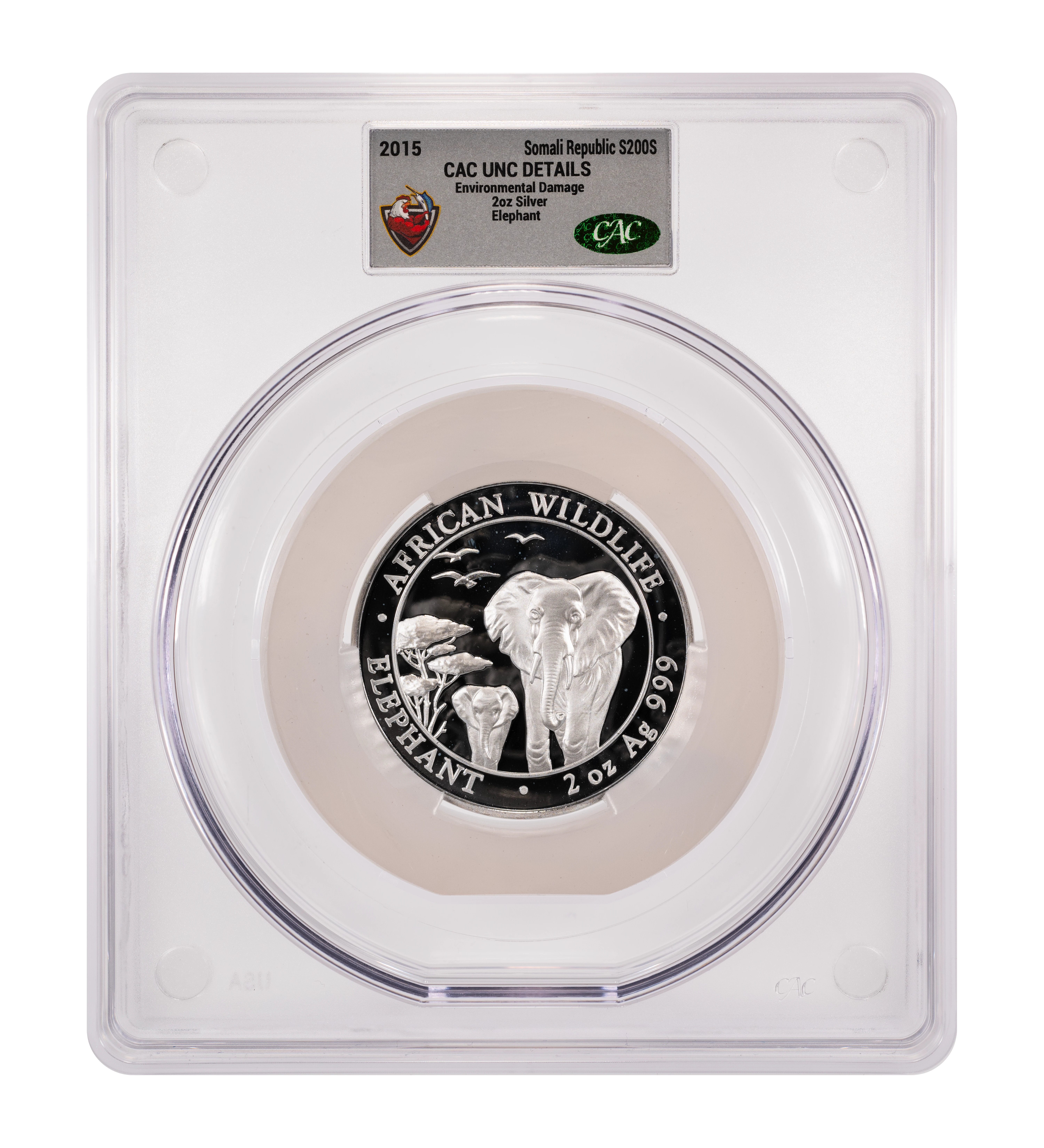 2015 S200S 2oz Silver, Elephant MS