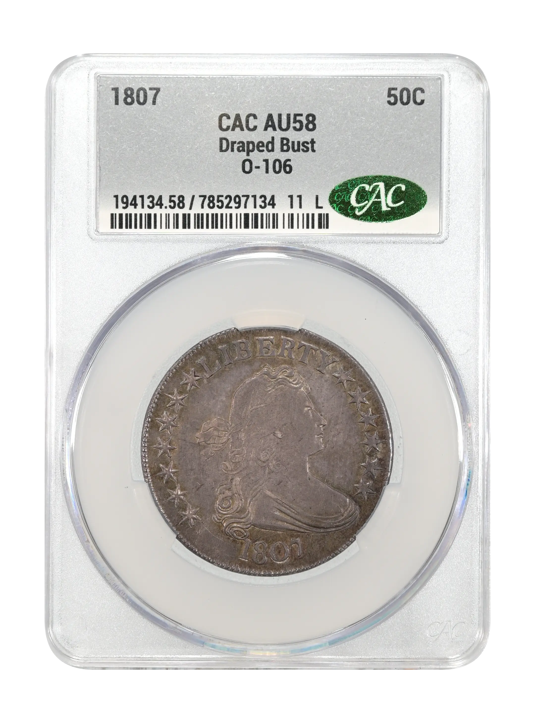 1807 50c Draped Bust, O-106 MS thumbnail 3
