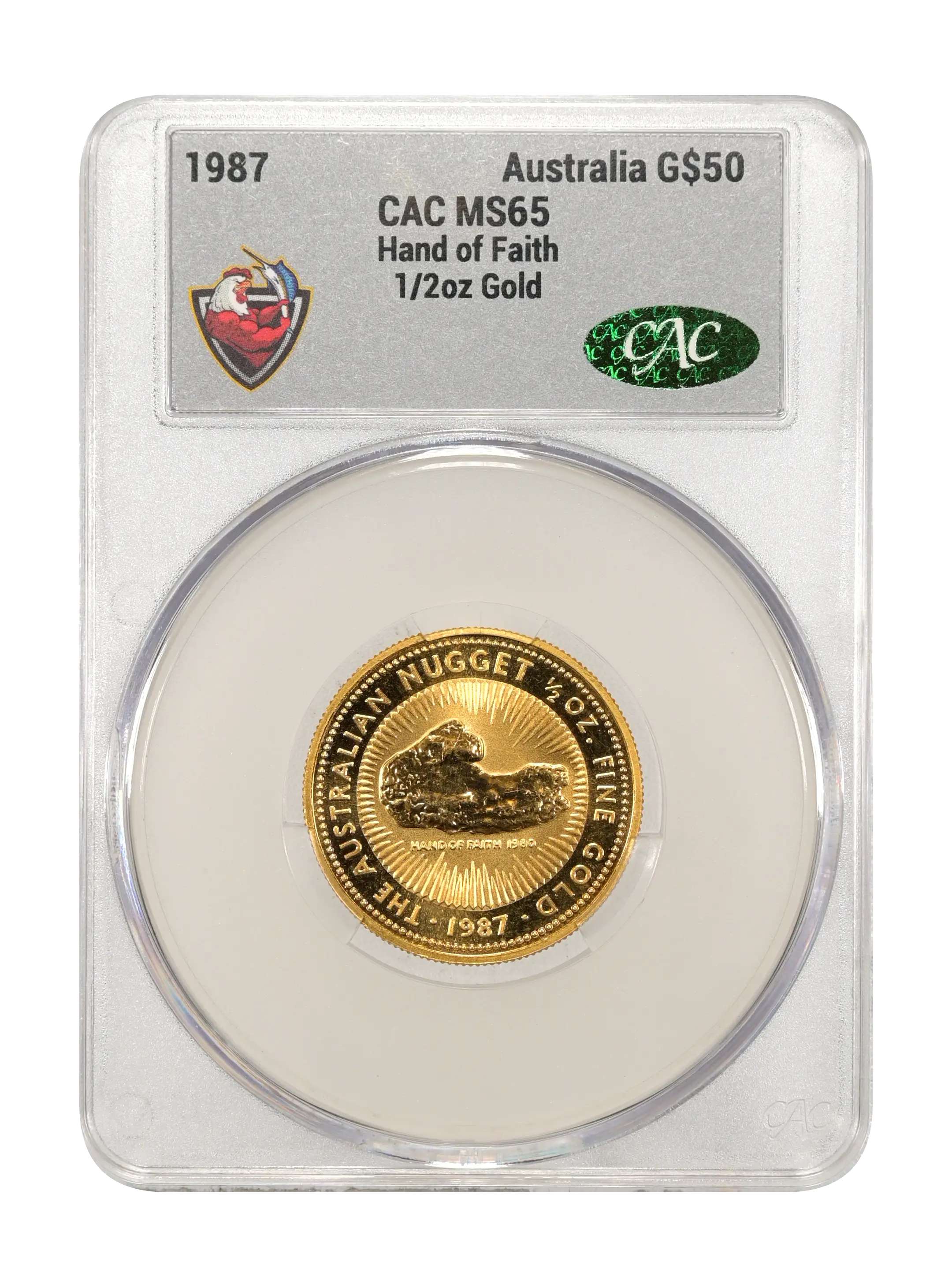 1987 G$50 1/2oz Gold, Nugget MS