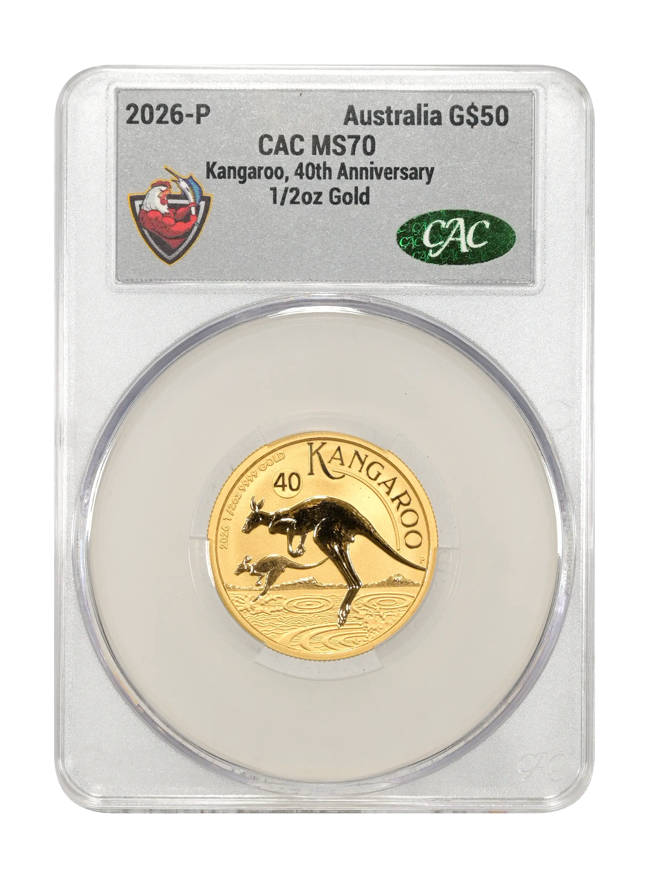 2026-P G$50 1/2oz Gold, Kangaroo, 40th Anniversary MS