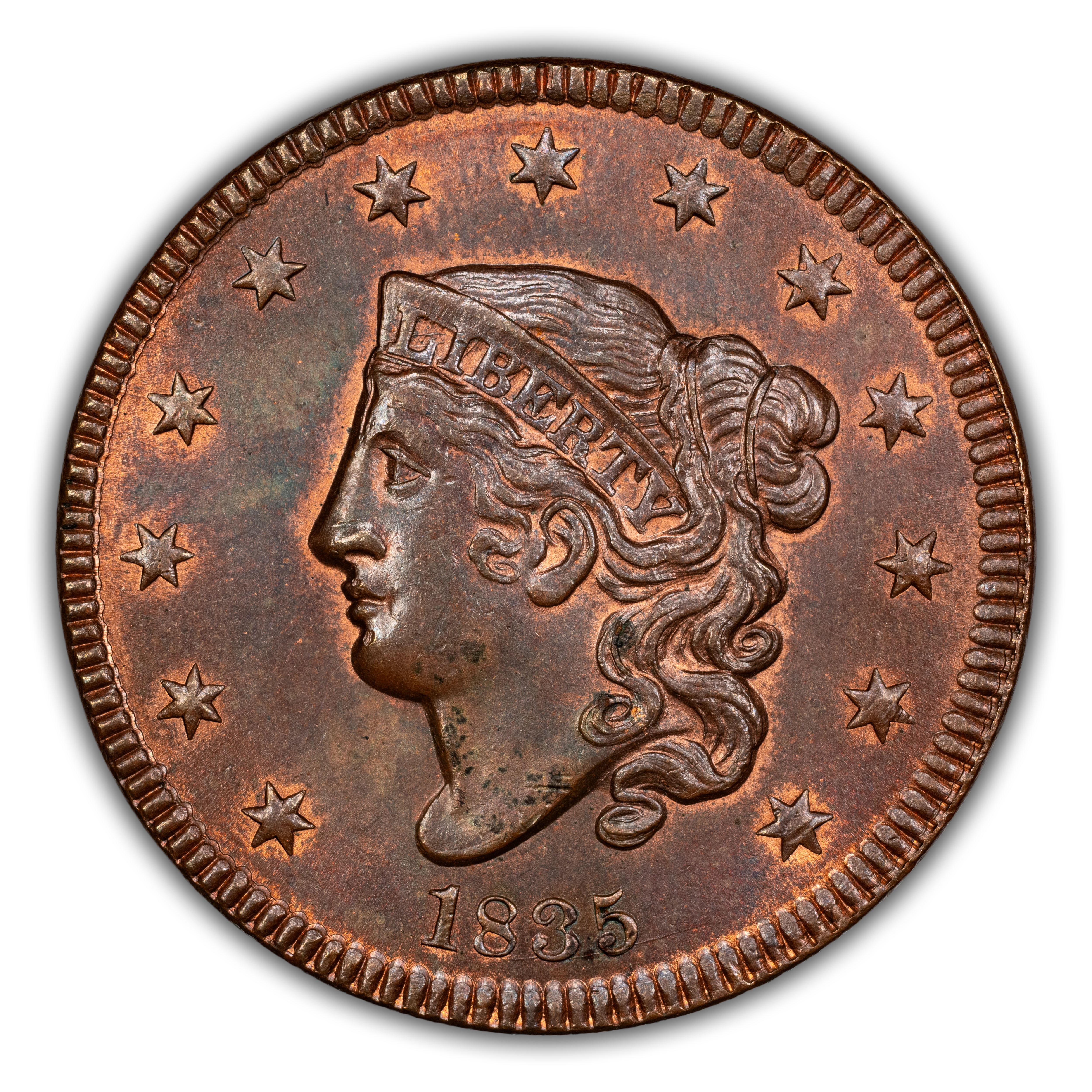 1835 1c Head of 1836 MS RB