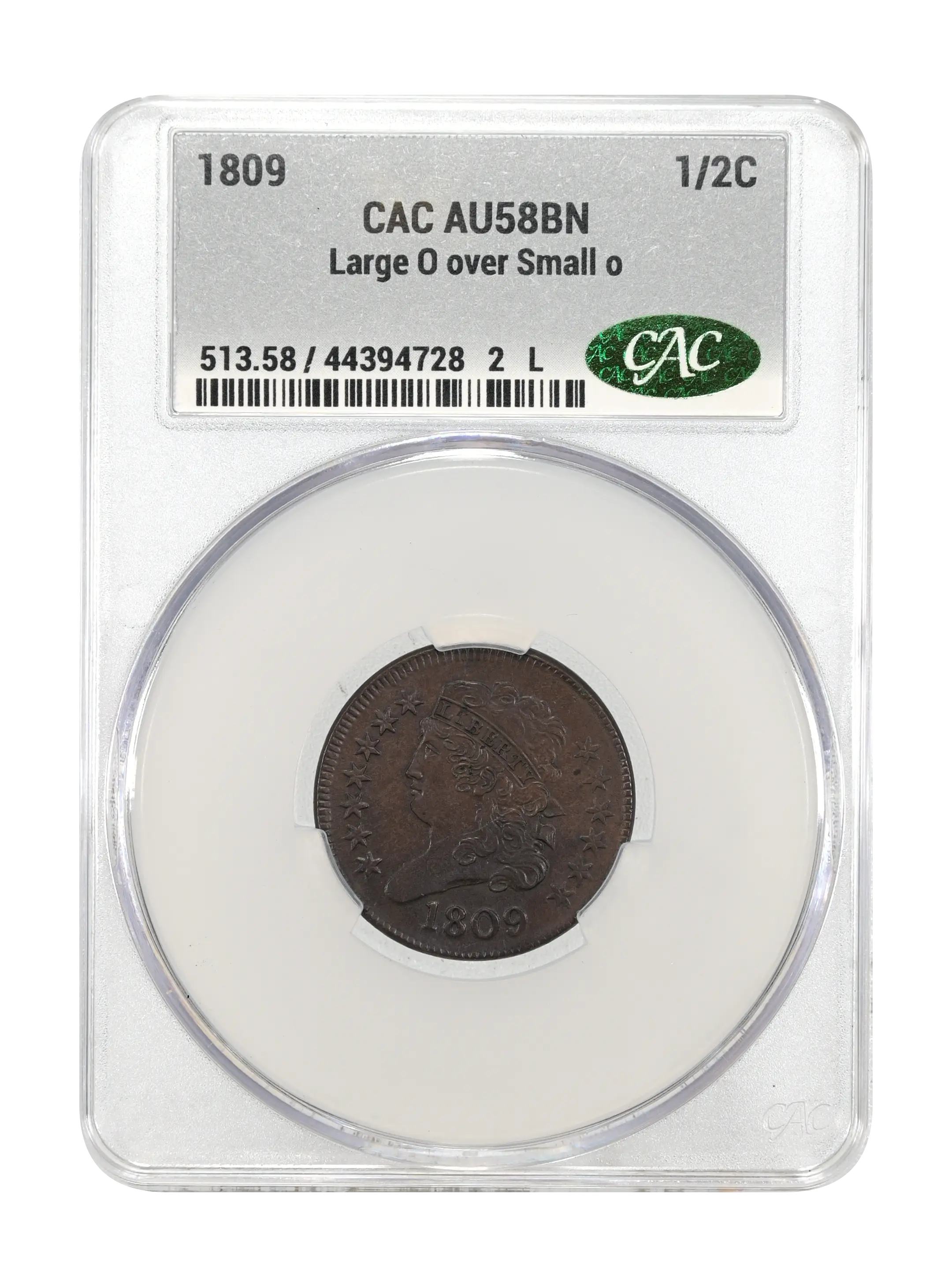 1809 1/2c Large O over Small o MS BN thumbnail 9