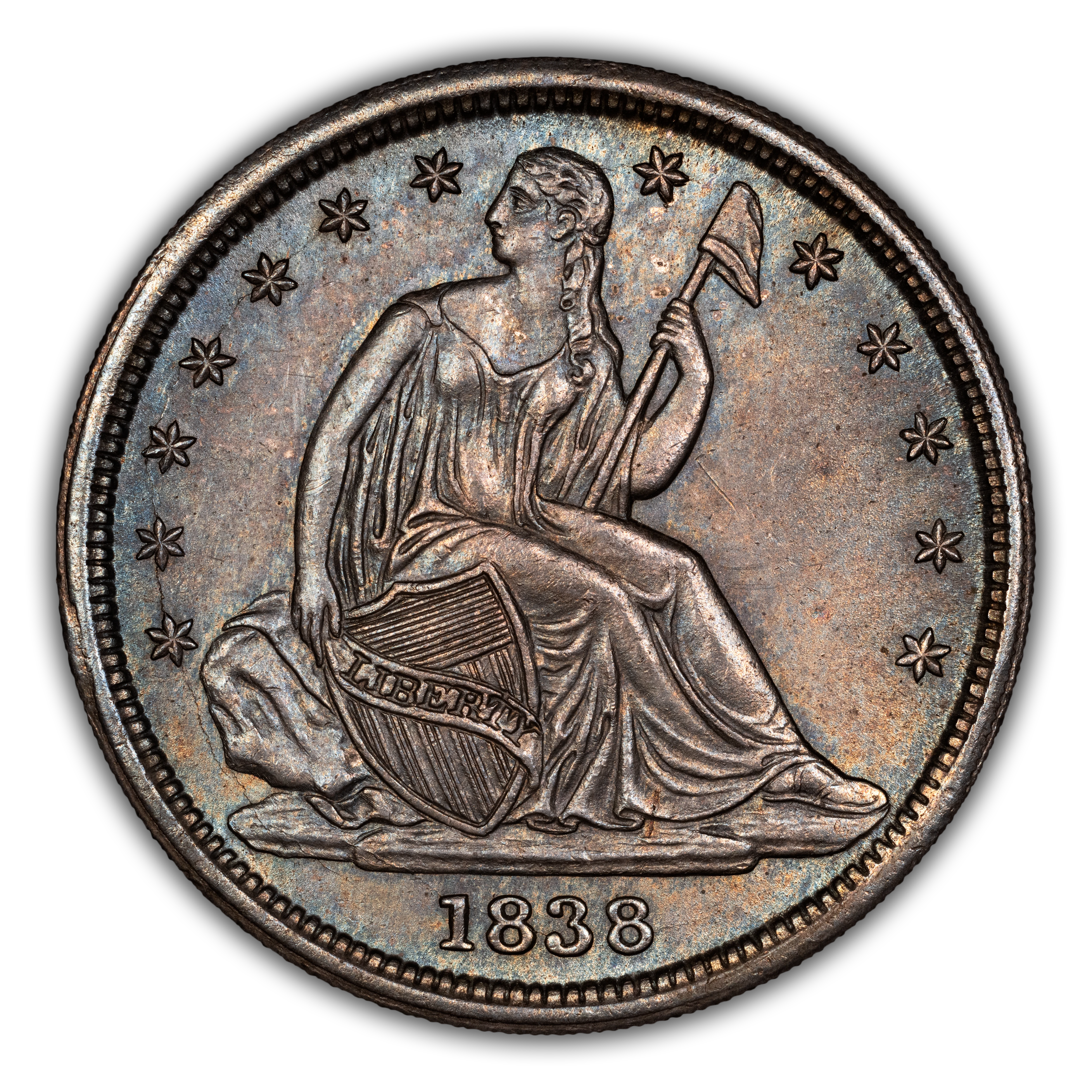 1838 10c No Drapery, Small Stars MS thumbnail 4