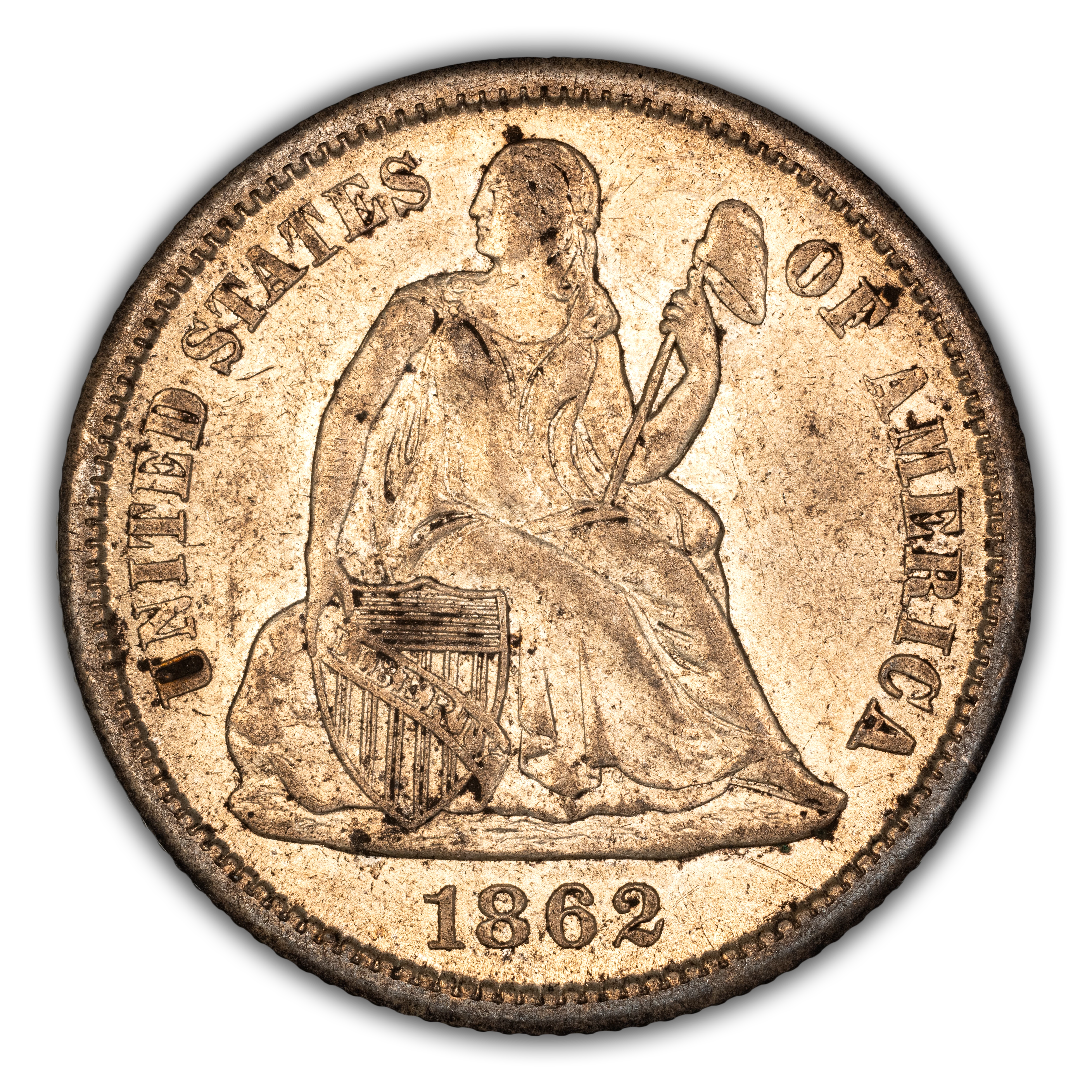 1862-S 10c MS thumbnail 2