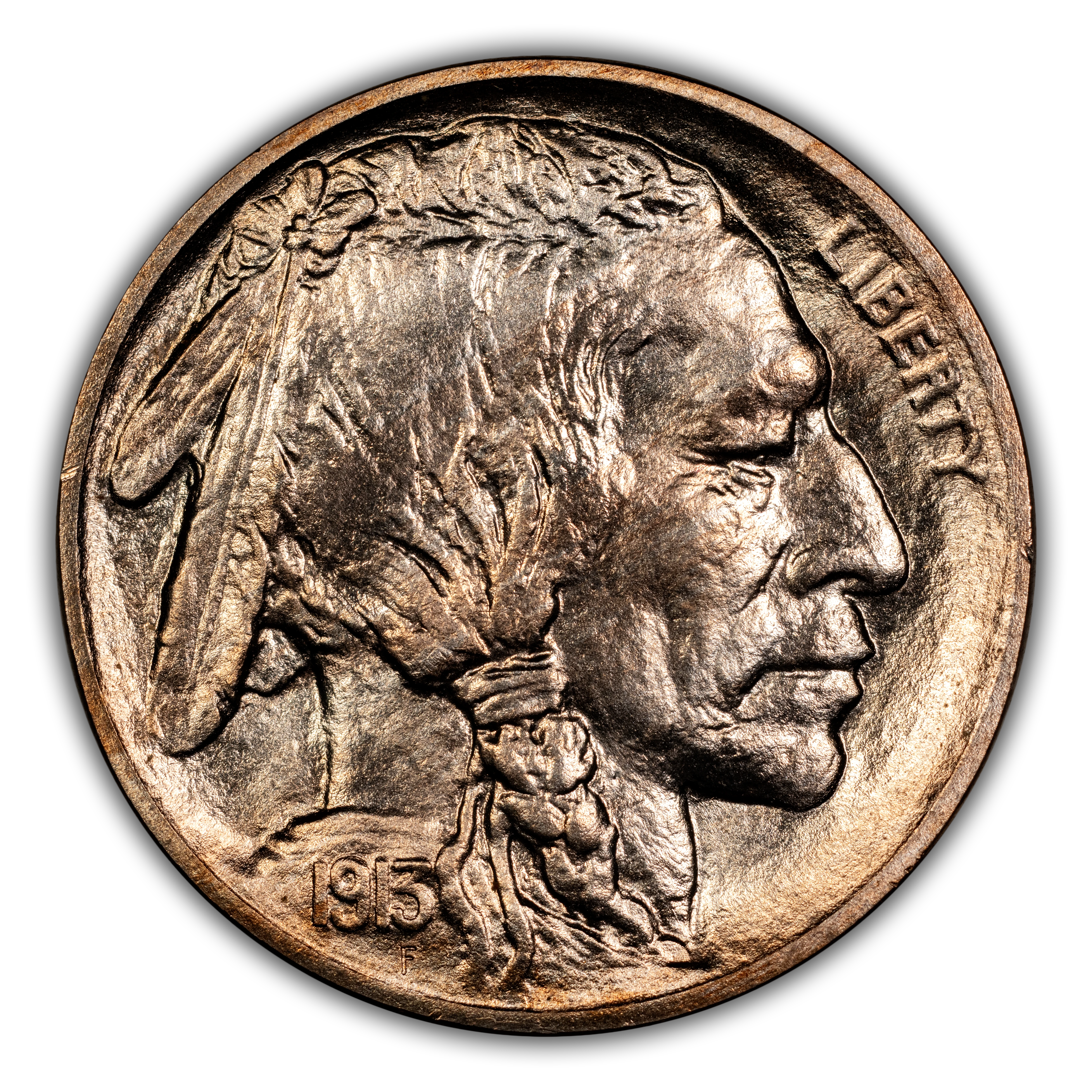 1913 5c Buffalo, Matte Finish, Type 2 PR thumbnail 4