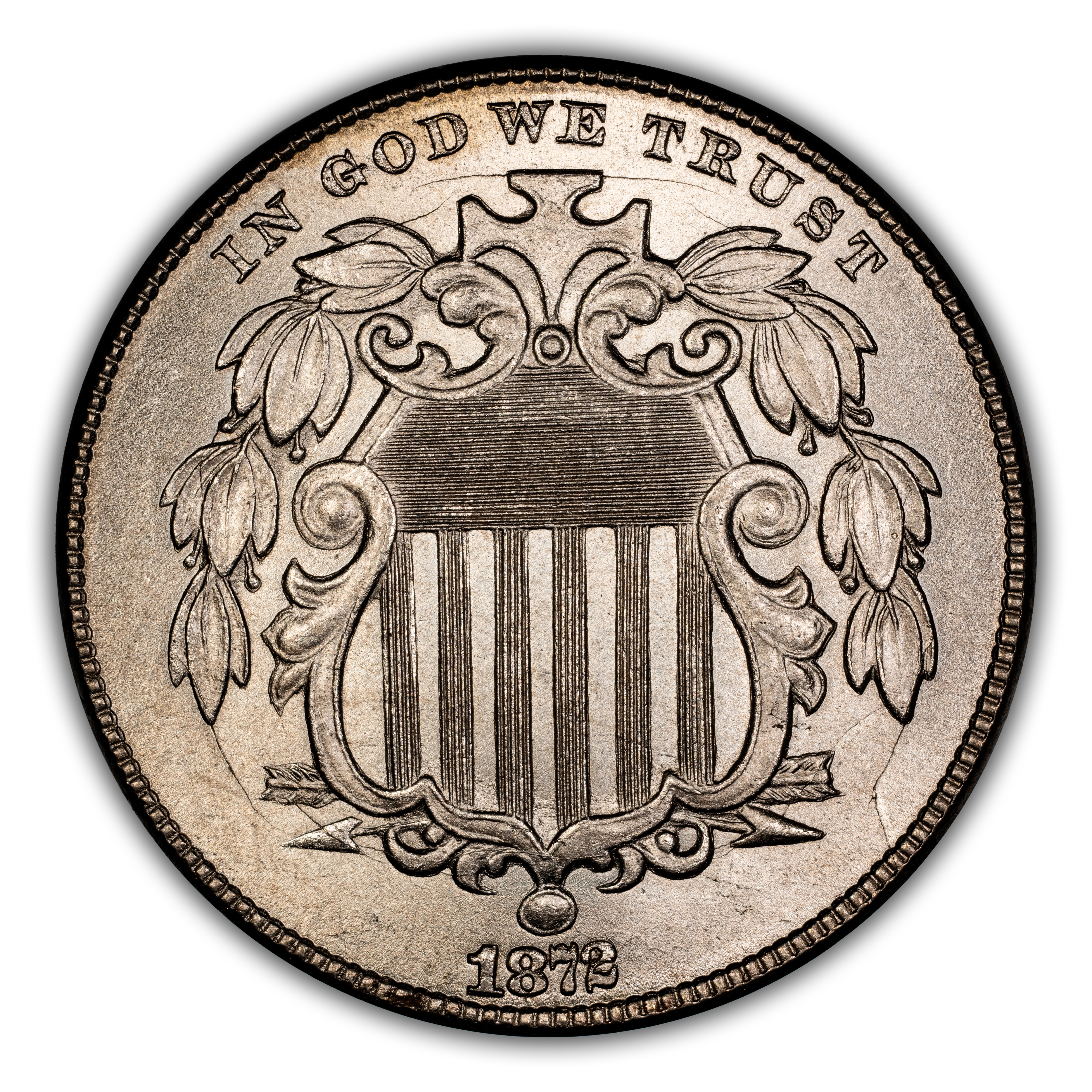 1872 5c Doubled Die Obverse, FS-102 MS thumbnail 2