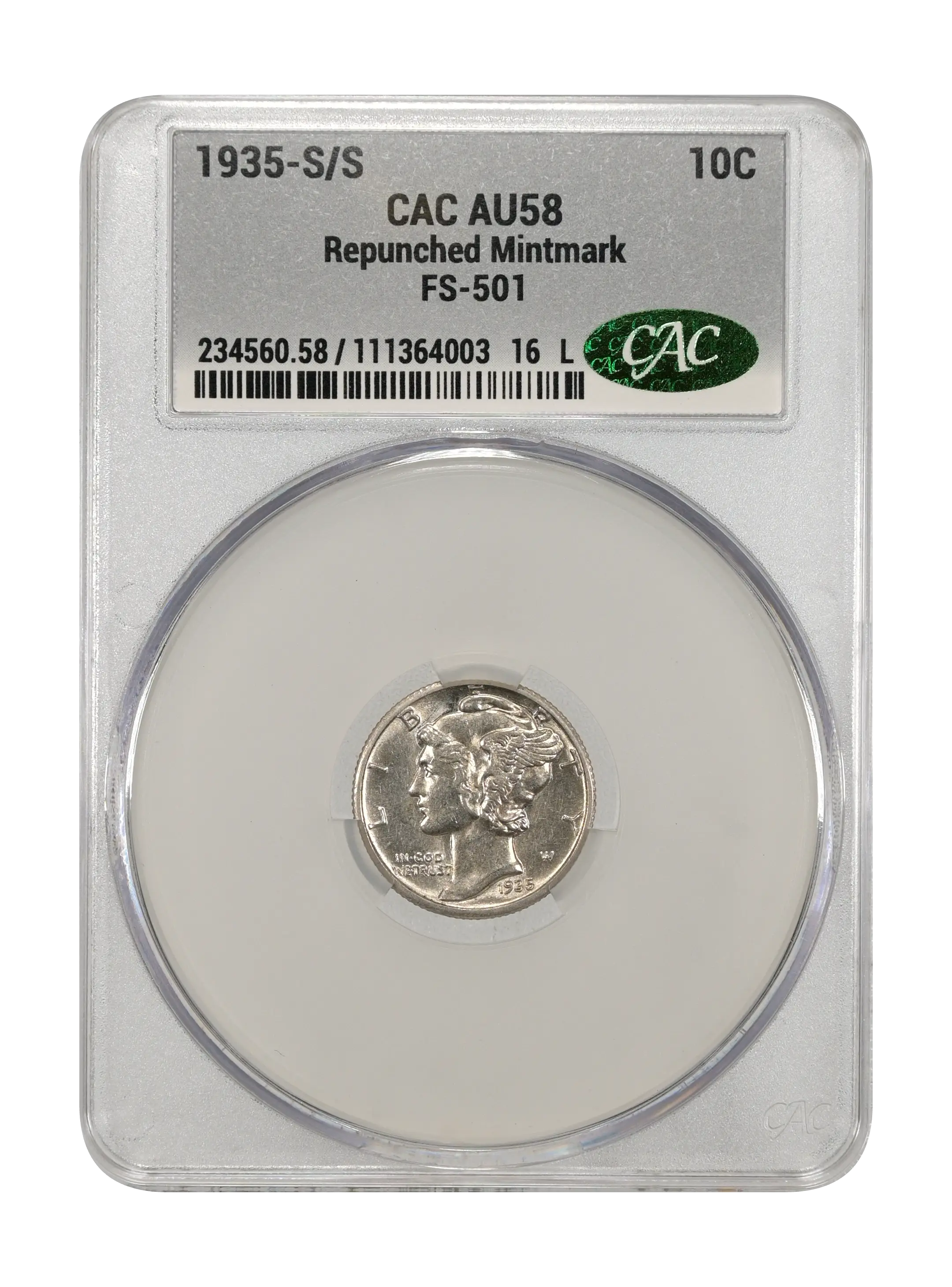 1935-S/S 10c Repunched Mintmark, FS-501 MS thumbnail 9