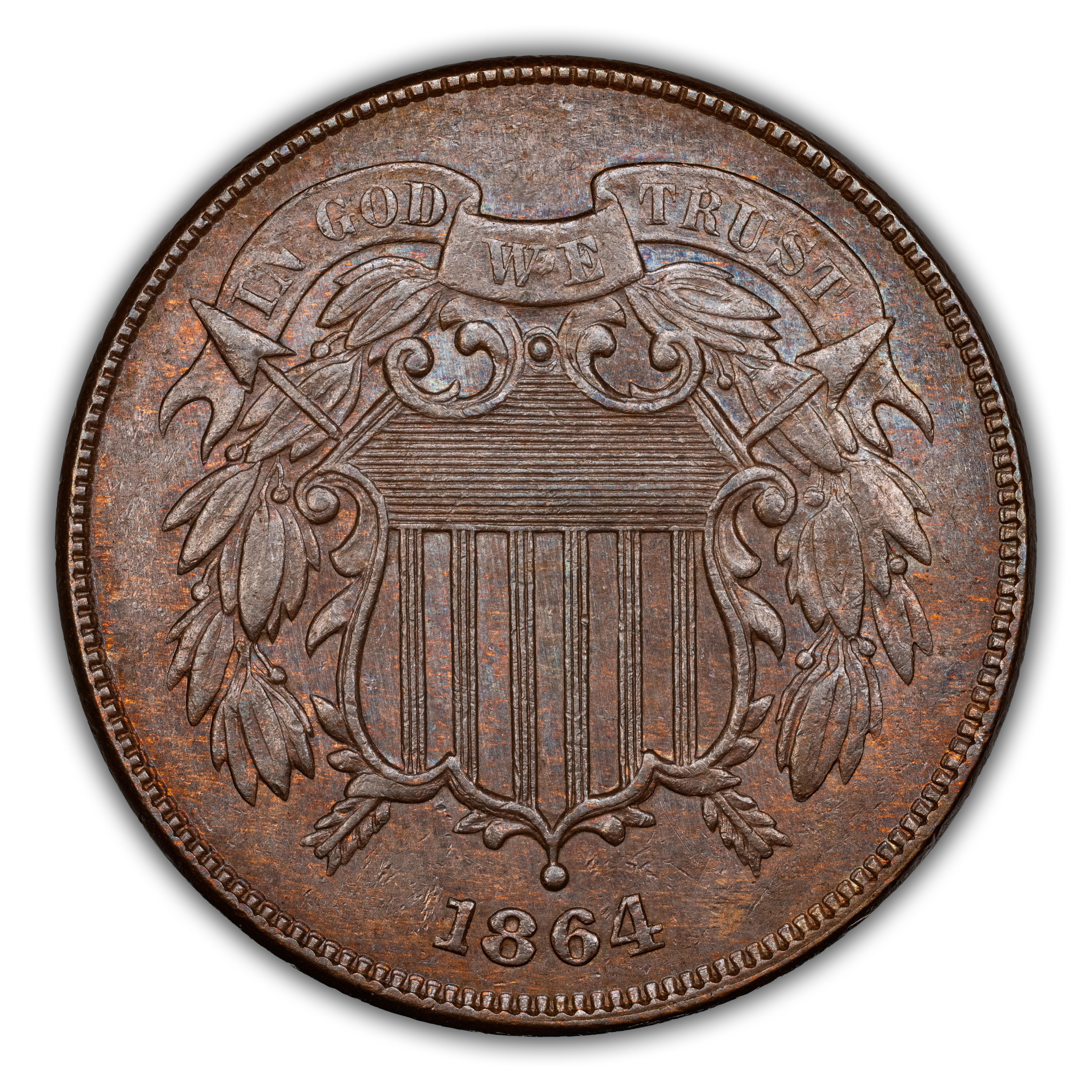2-Cent Piece Set 2c no 1867 DDO, 10 Coins MS BN thumbnail 12