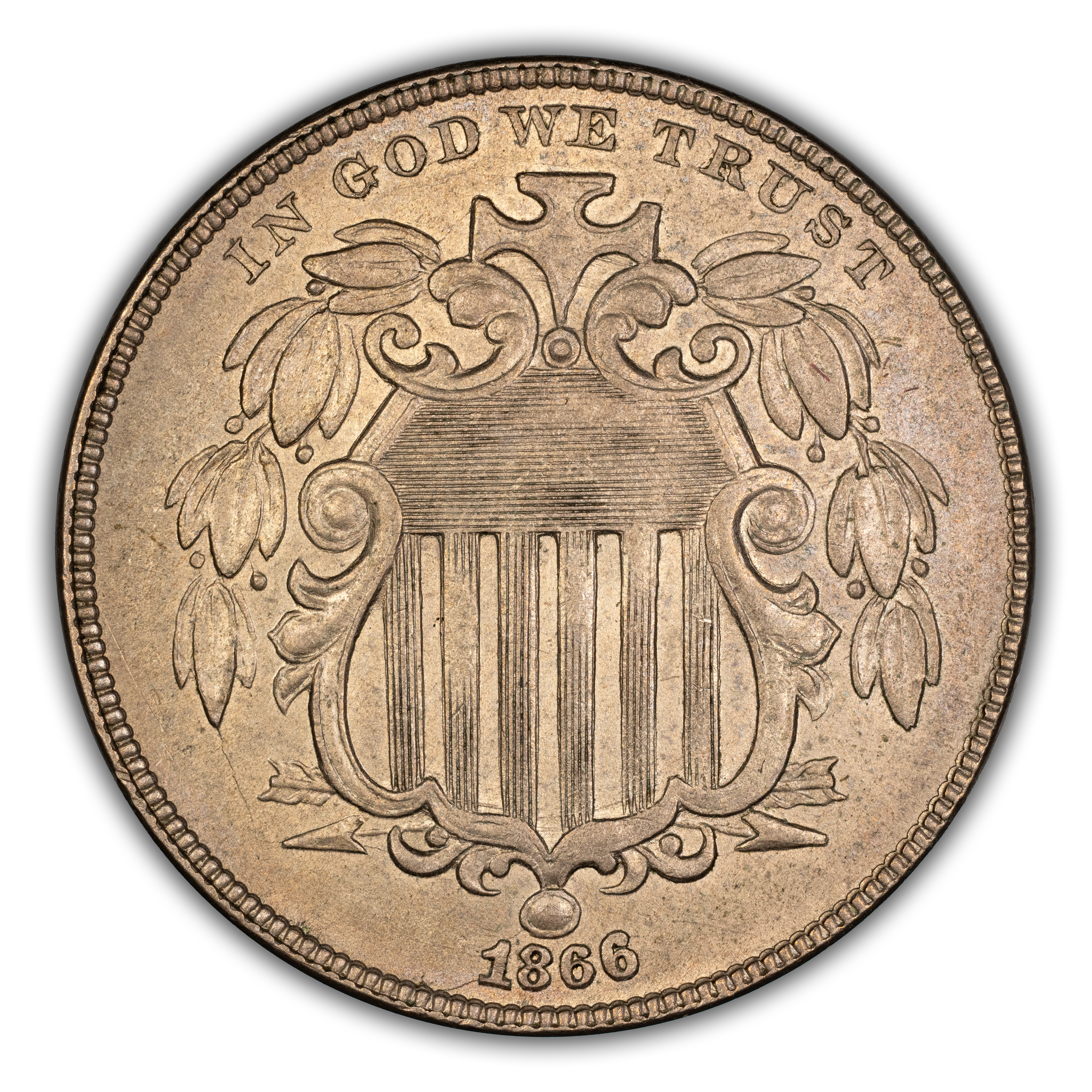 1866 5c Rays MS