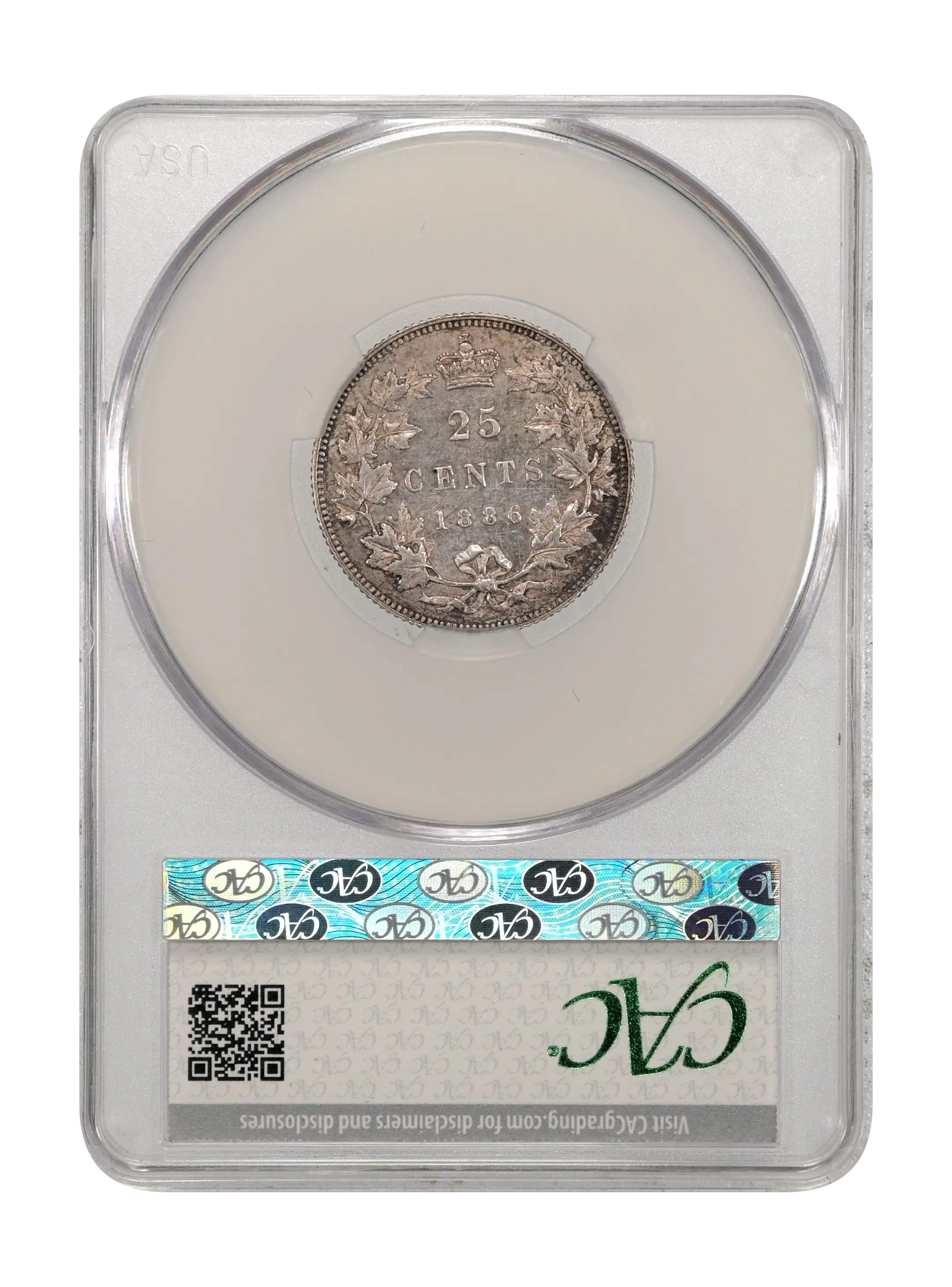 1886/6 25c Obverse 4, Double Knobbed 6 MS thumbnail 4