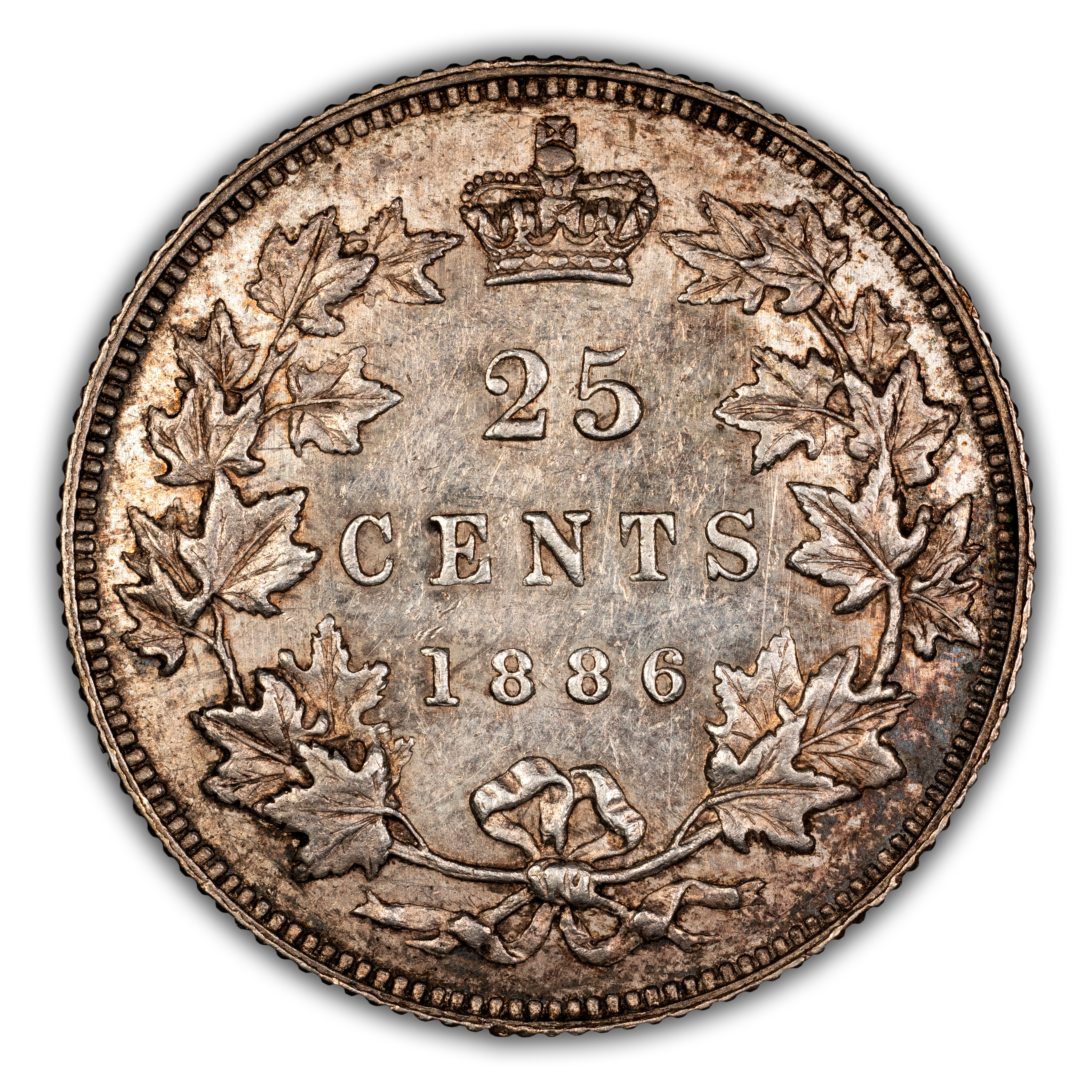 1886/6 25c Obverse 4, Double Knobbed 6 MS