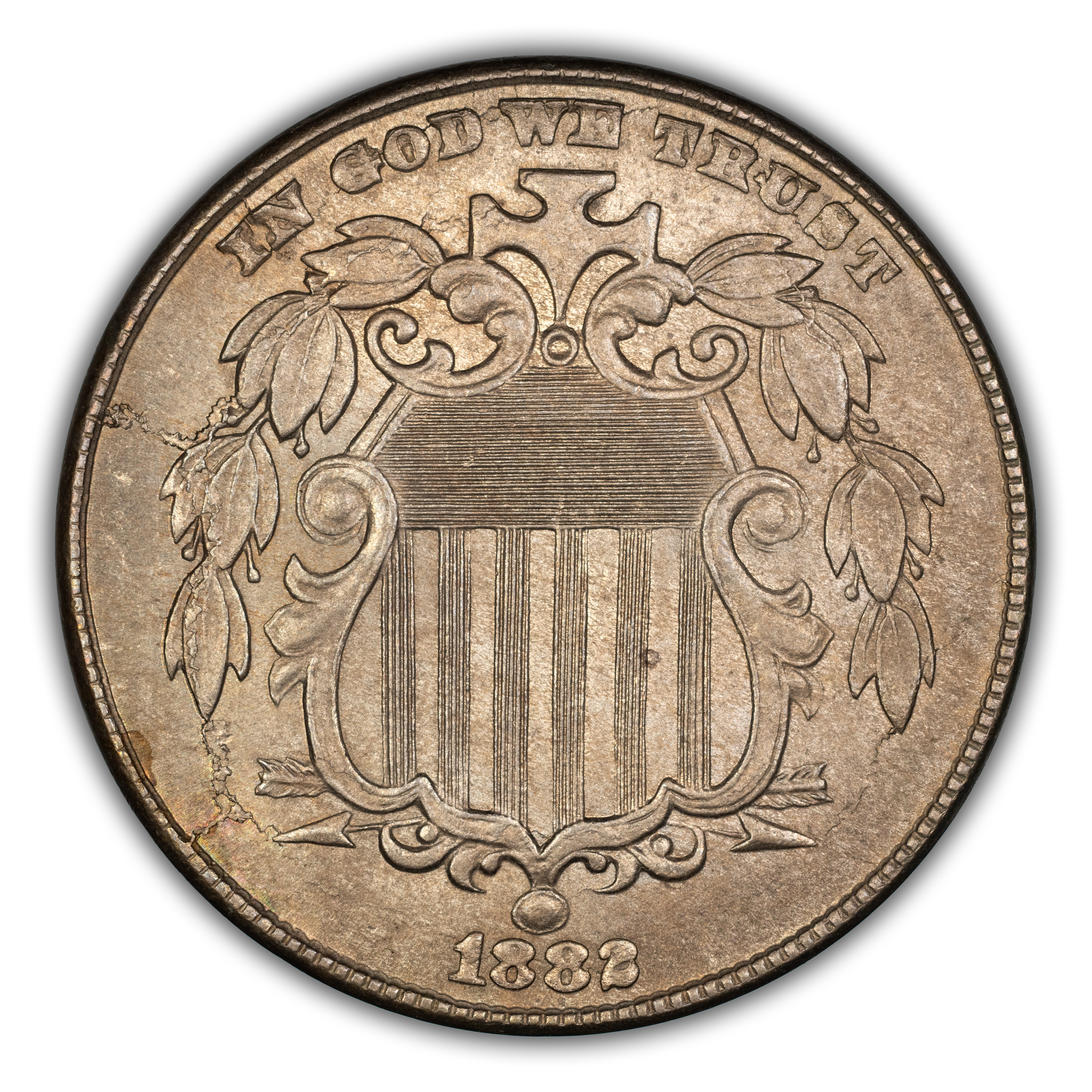 1882 5c Die Chip, FS-999 MS thumbnail 2