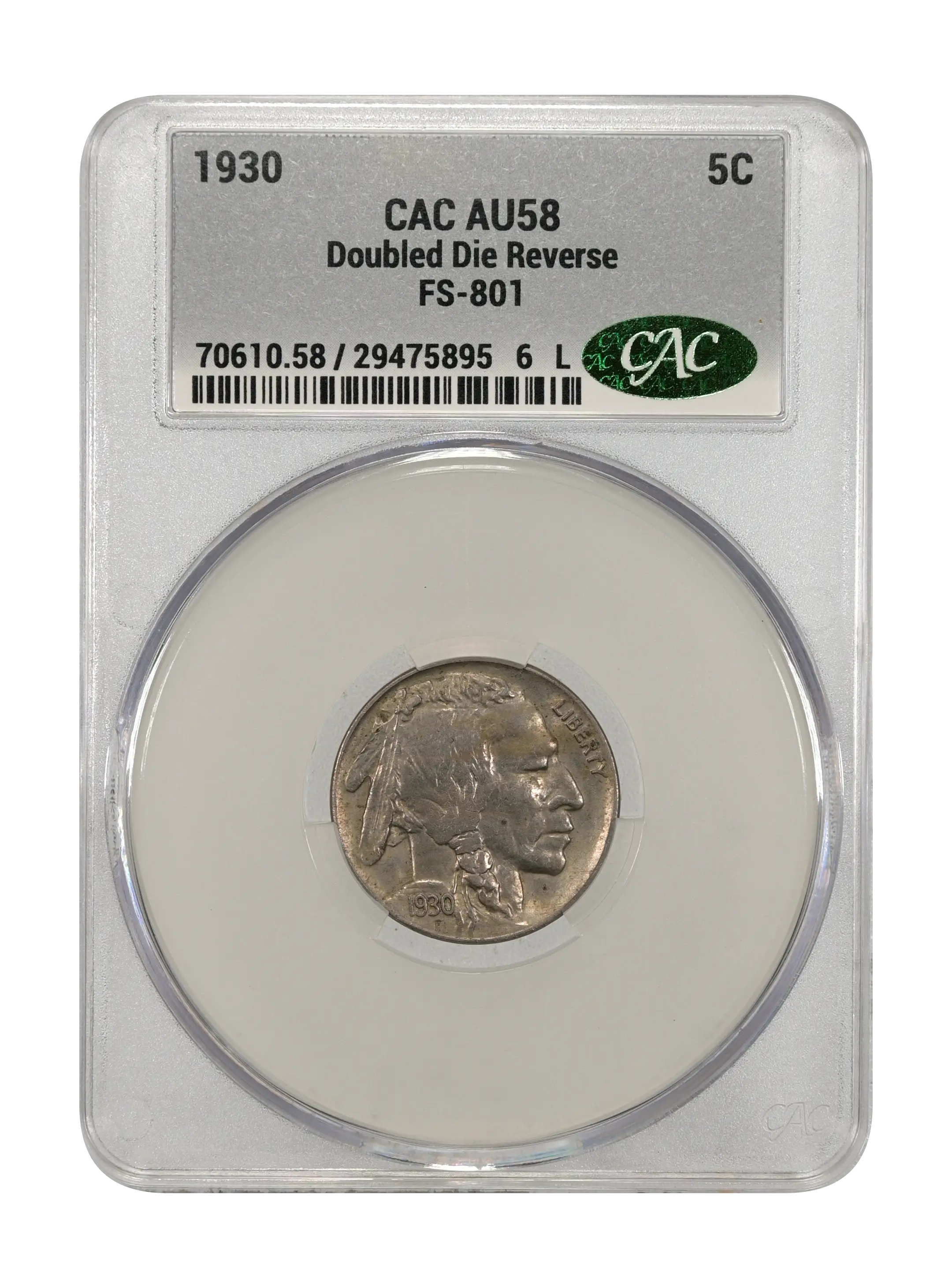 1930 5c Doubled Die Reverse, FS-801 MS thumbnail 13