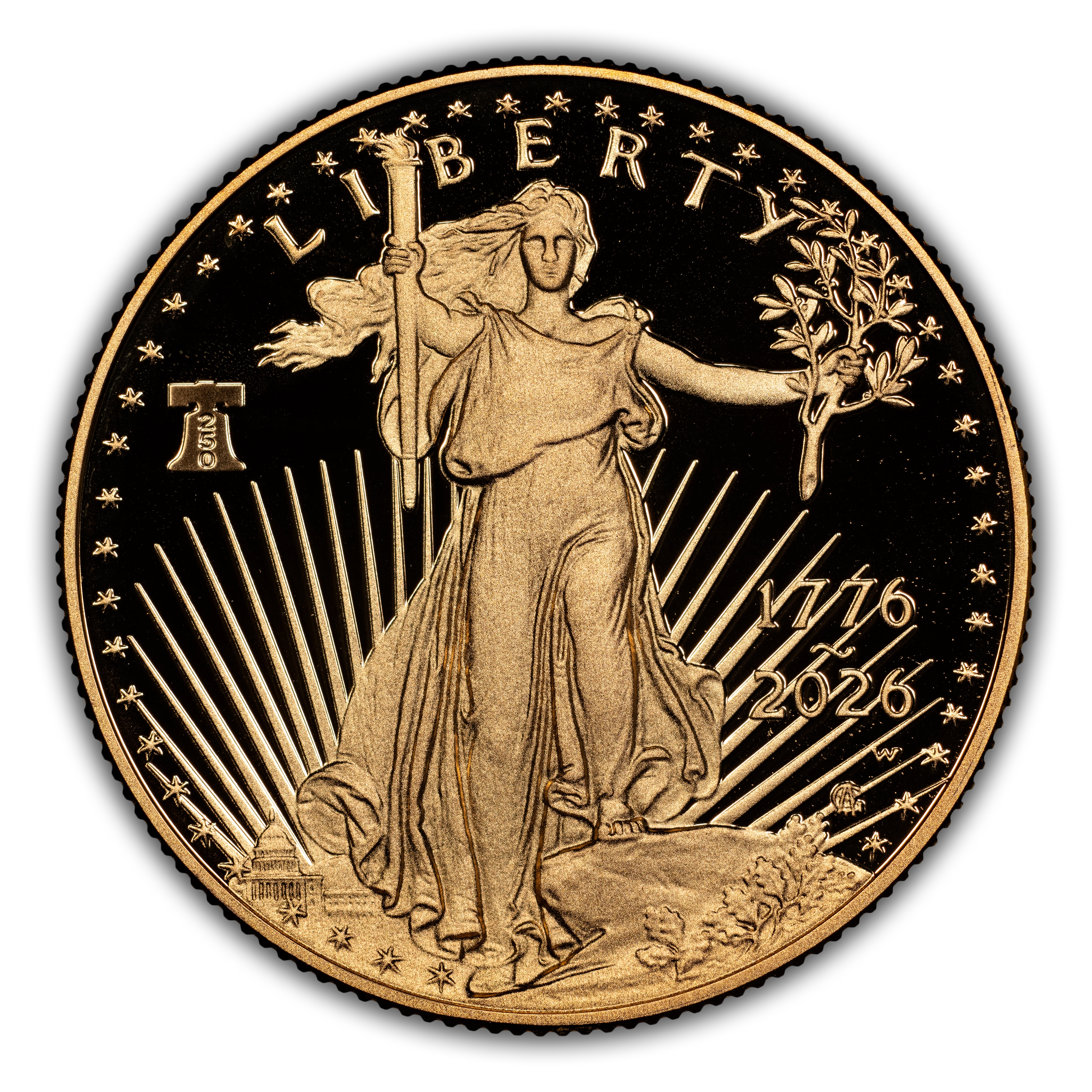 1776~2026-W $25  Gold Eagle, Liberty Bell Privy, 250th Anniversary PR DCAM thumbnail 2