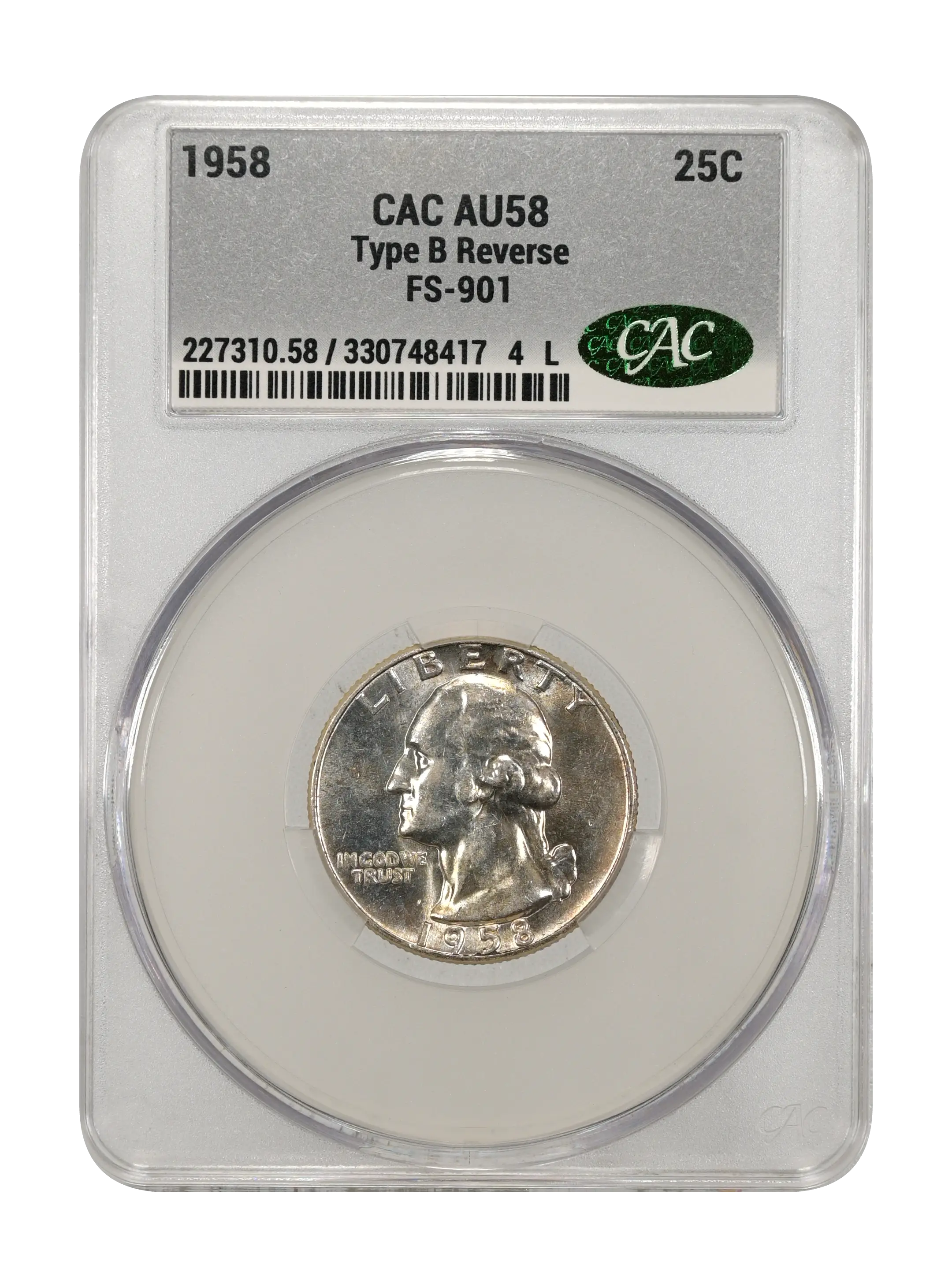 1958 25c Type B Reverse, FS-901 MS thumbnail 6