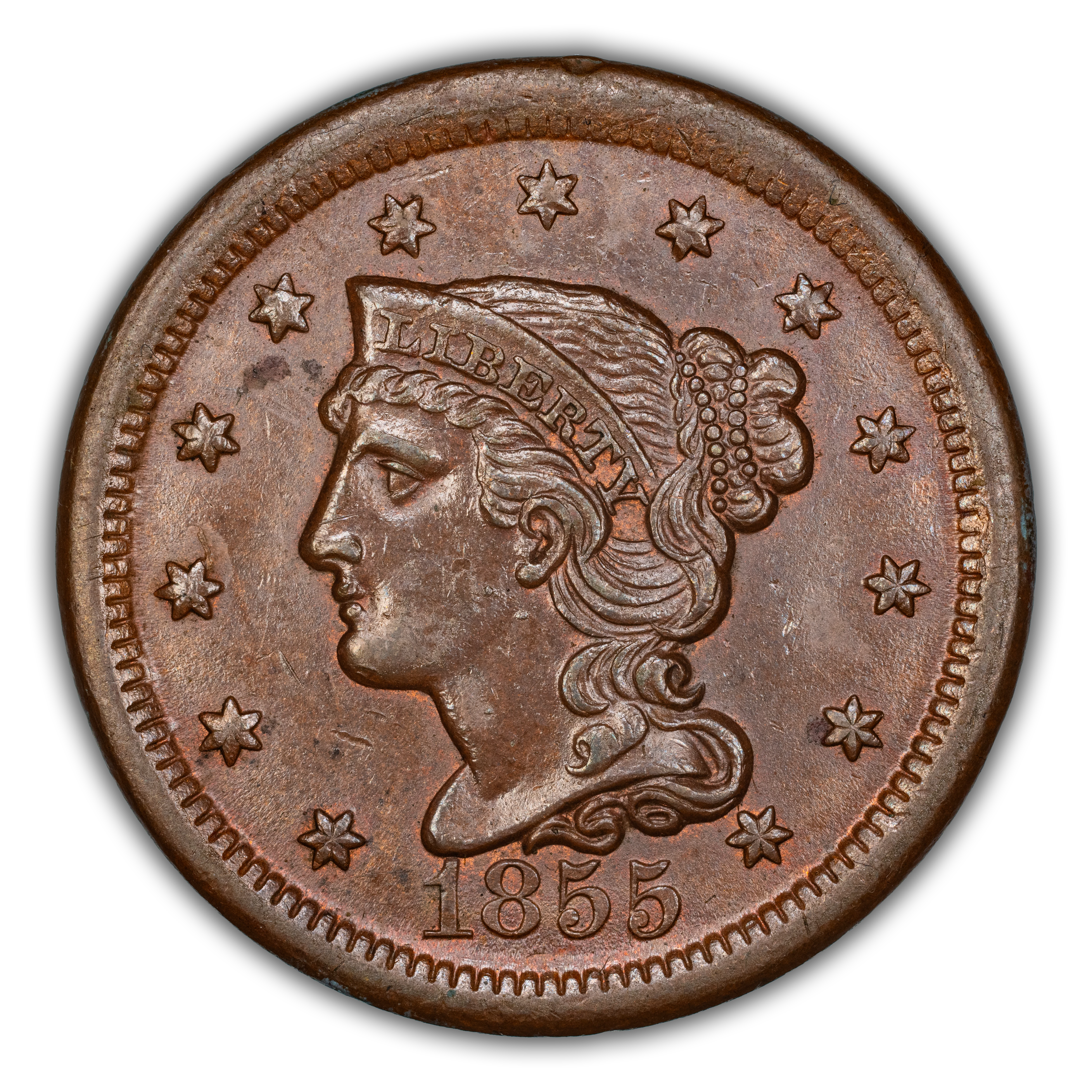 1855 1c Upright 55 MS BN thumbnail 4