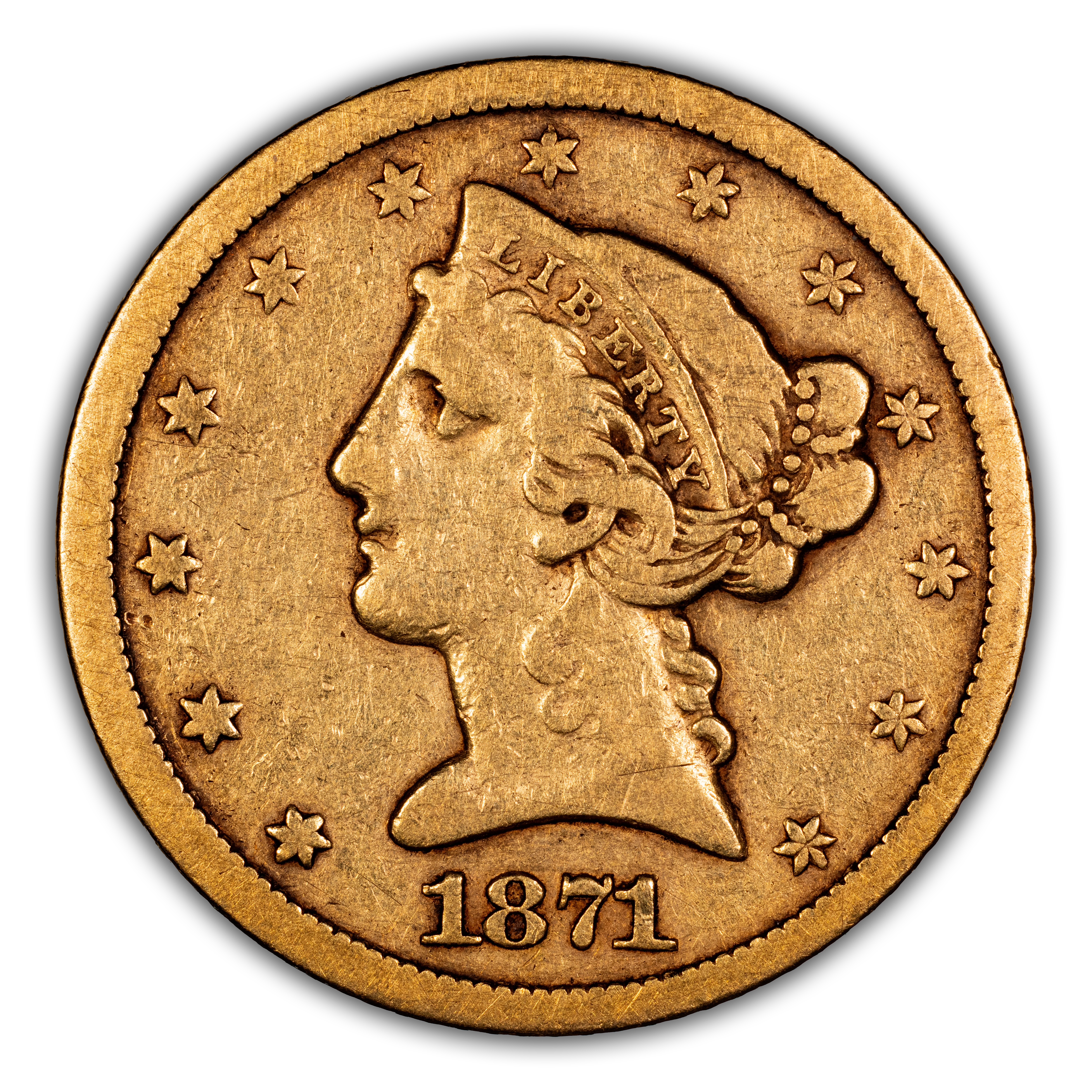 1871-S $5 MS