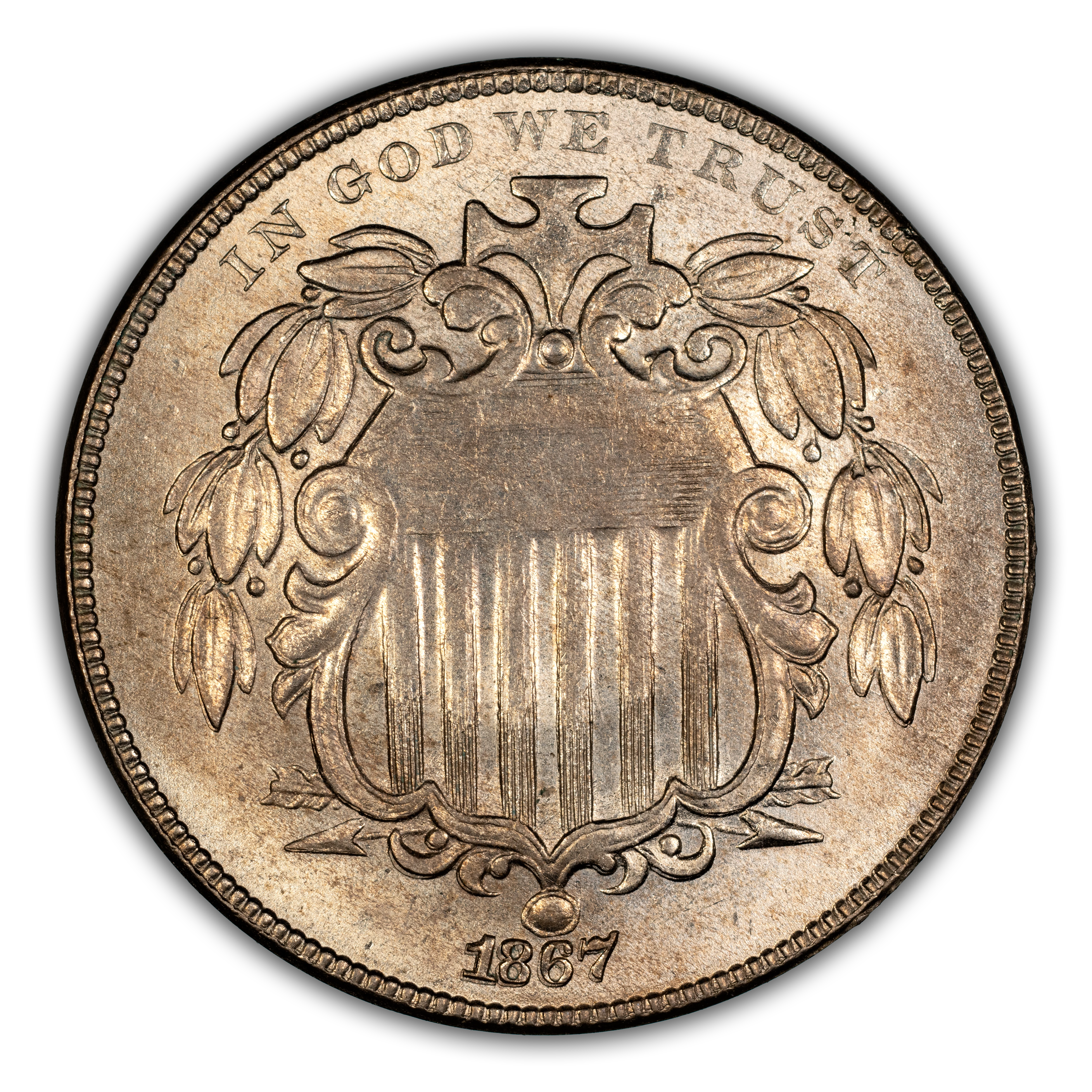 1867 5c Rays, Mis-aligned Die Clash, FS-1401 MS thumbnail 4