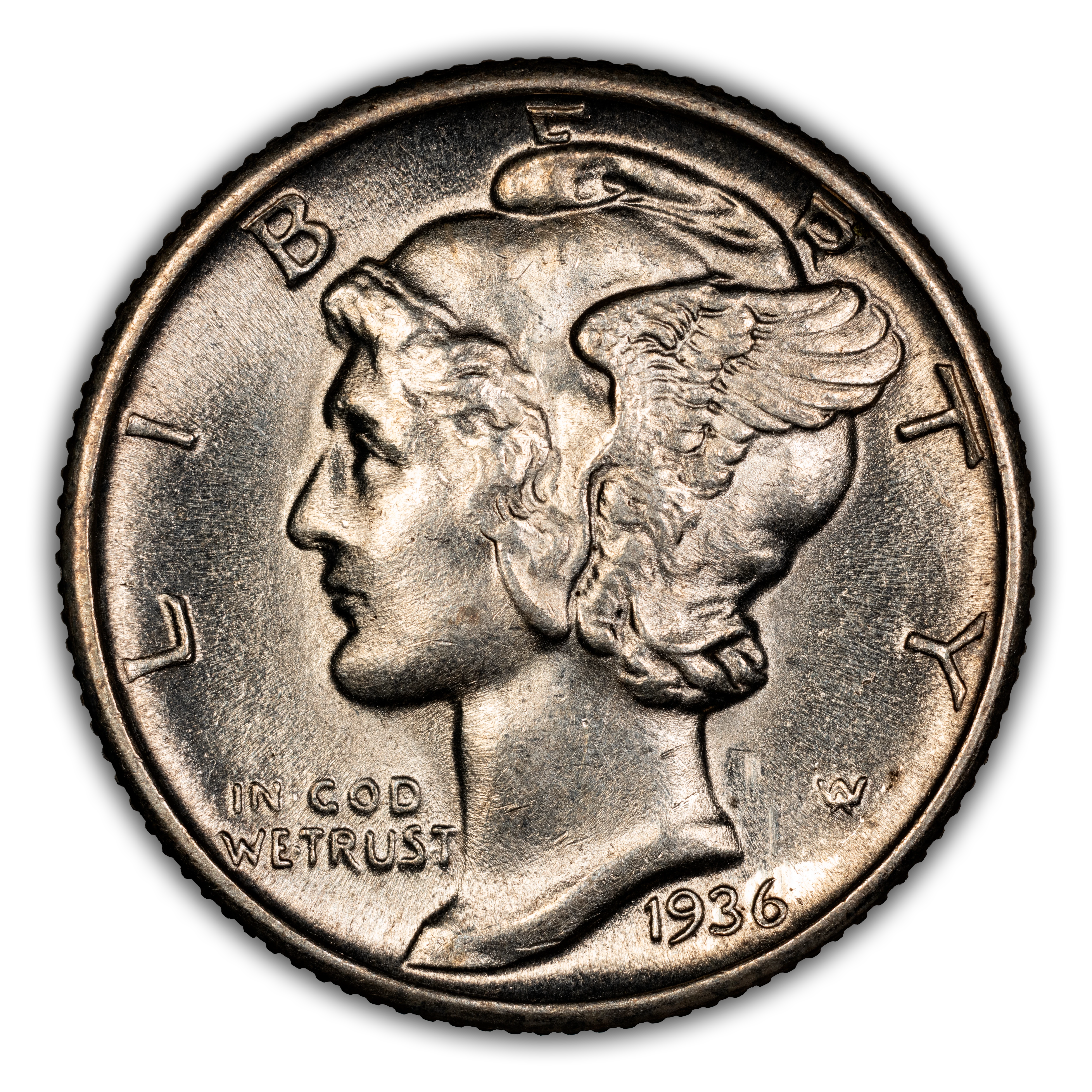 1936 10c Doubled Die Obverse, FS-101 MS thumbnail 2
