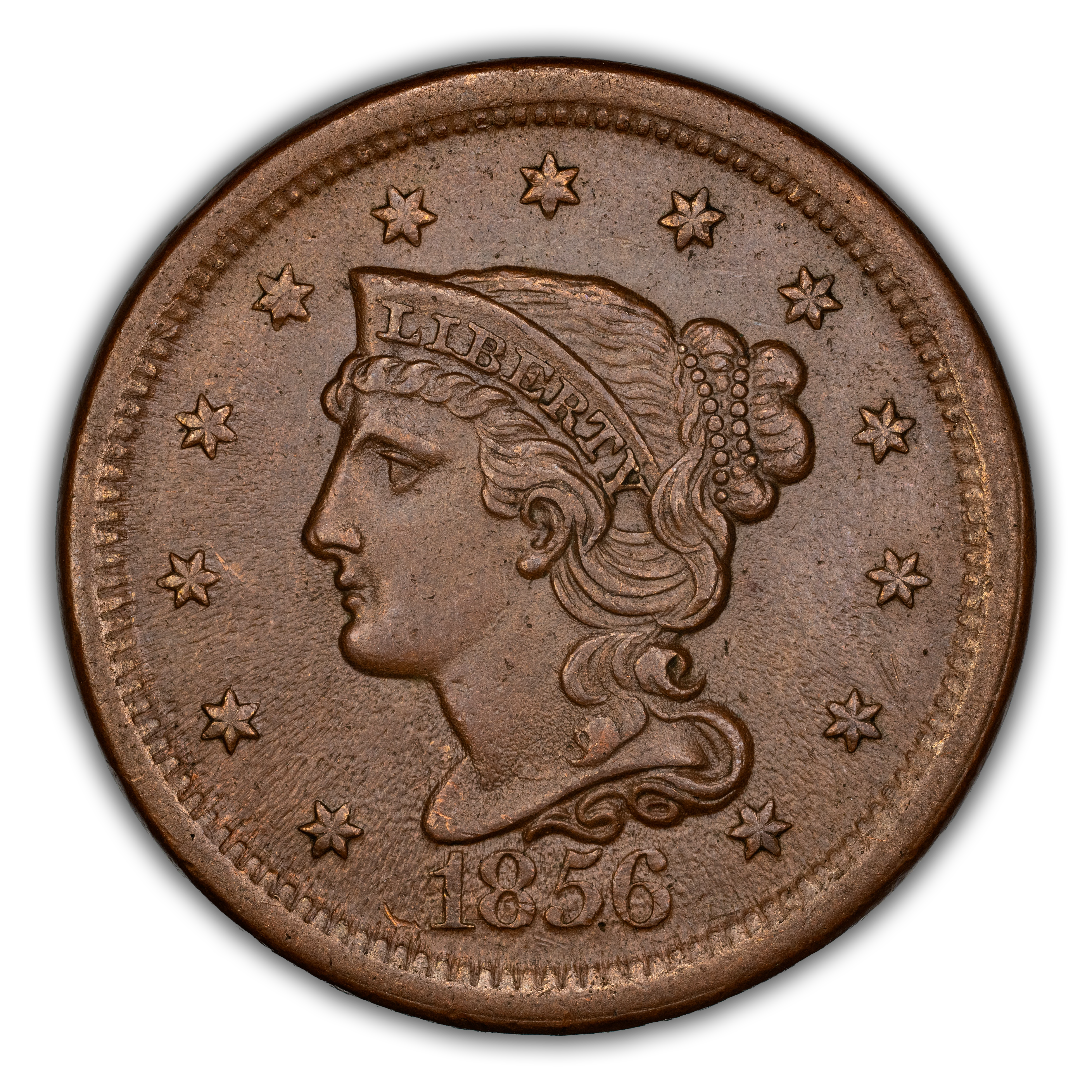 1856 1c Slanted 5 MS BN