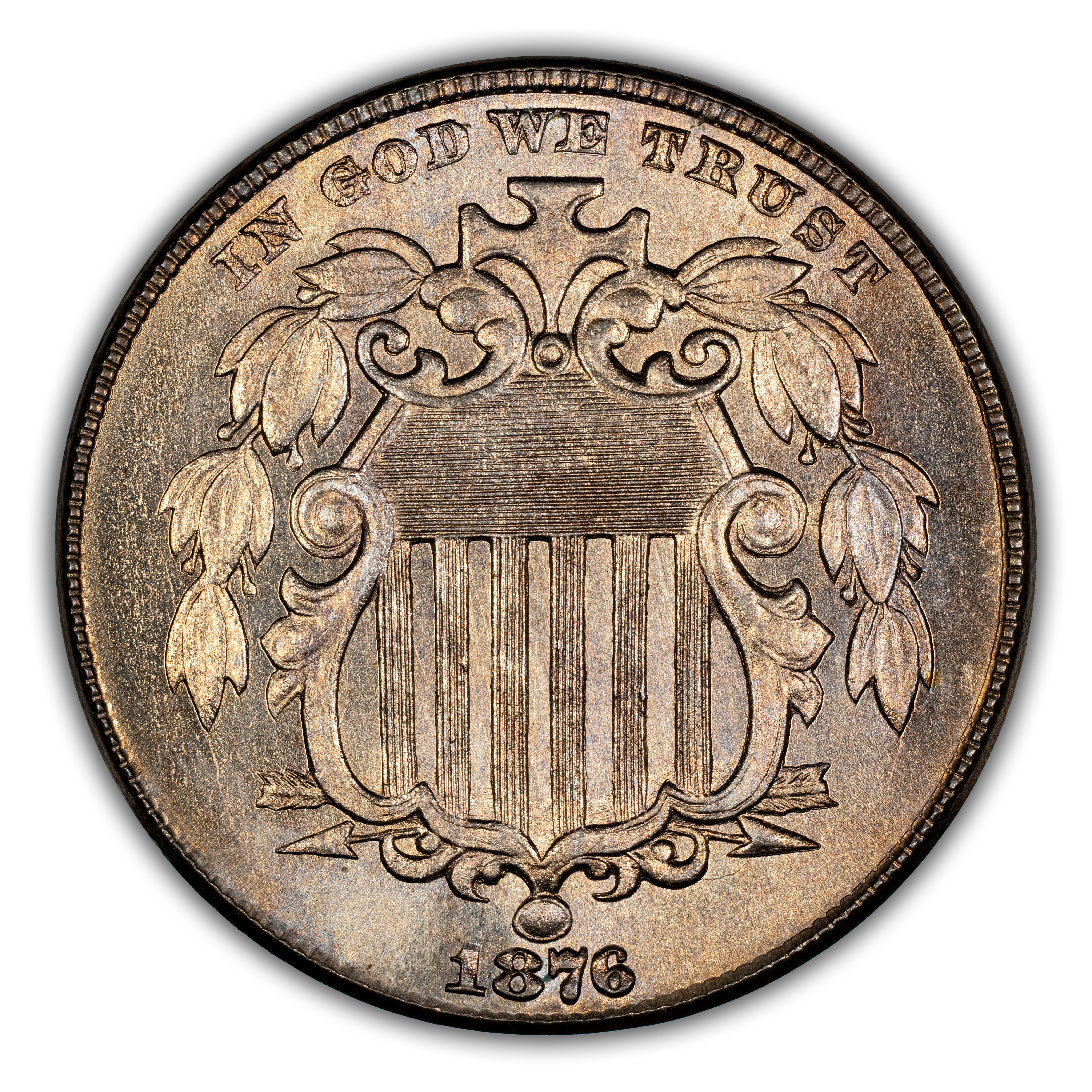 1876 5c Tripled Die Obverse, FS-101 MS thumbnail 3