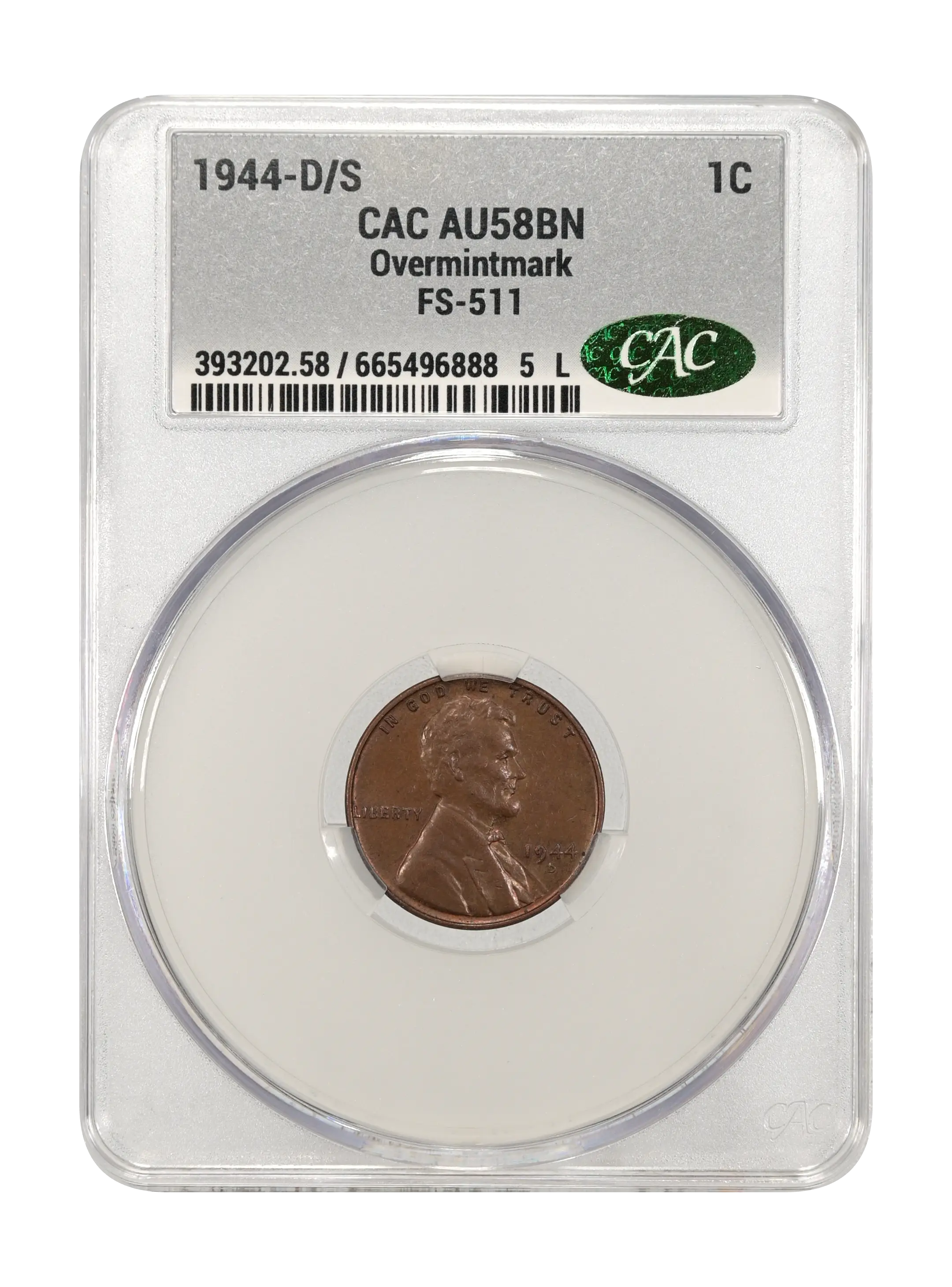 1944-D/S 1c Overmintmark, FS-511 MS BN thumbnail 5