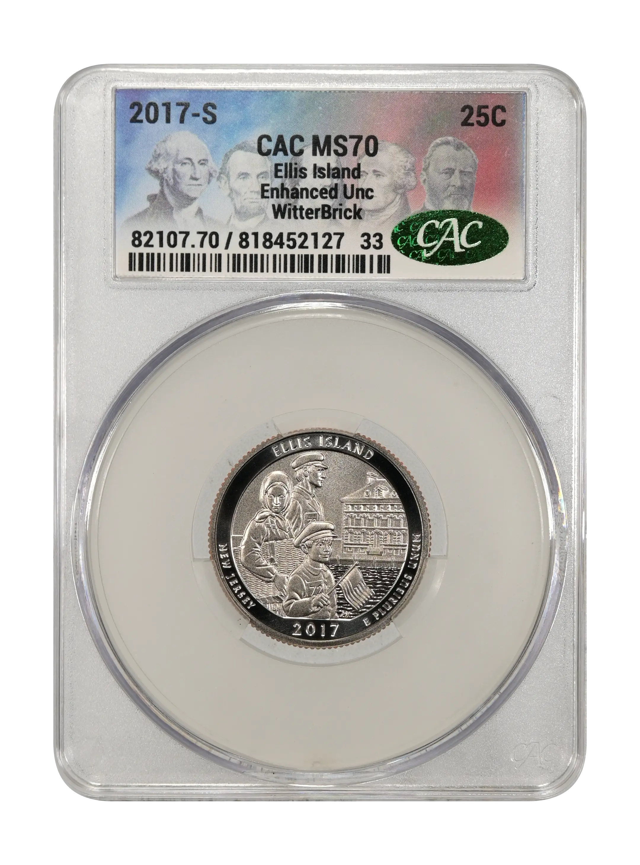 2017-S 25c Ellis Island, Enhanced Unc MS thumbnail 2