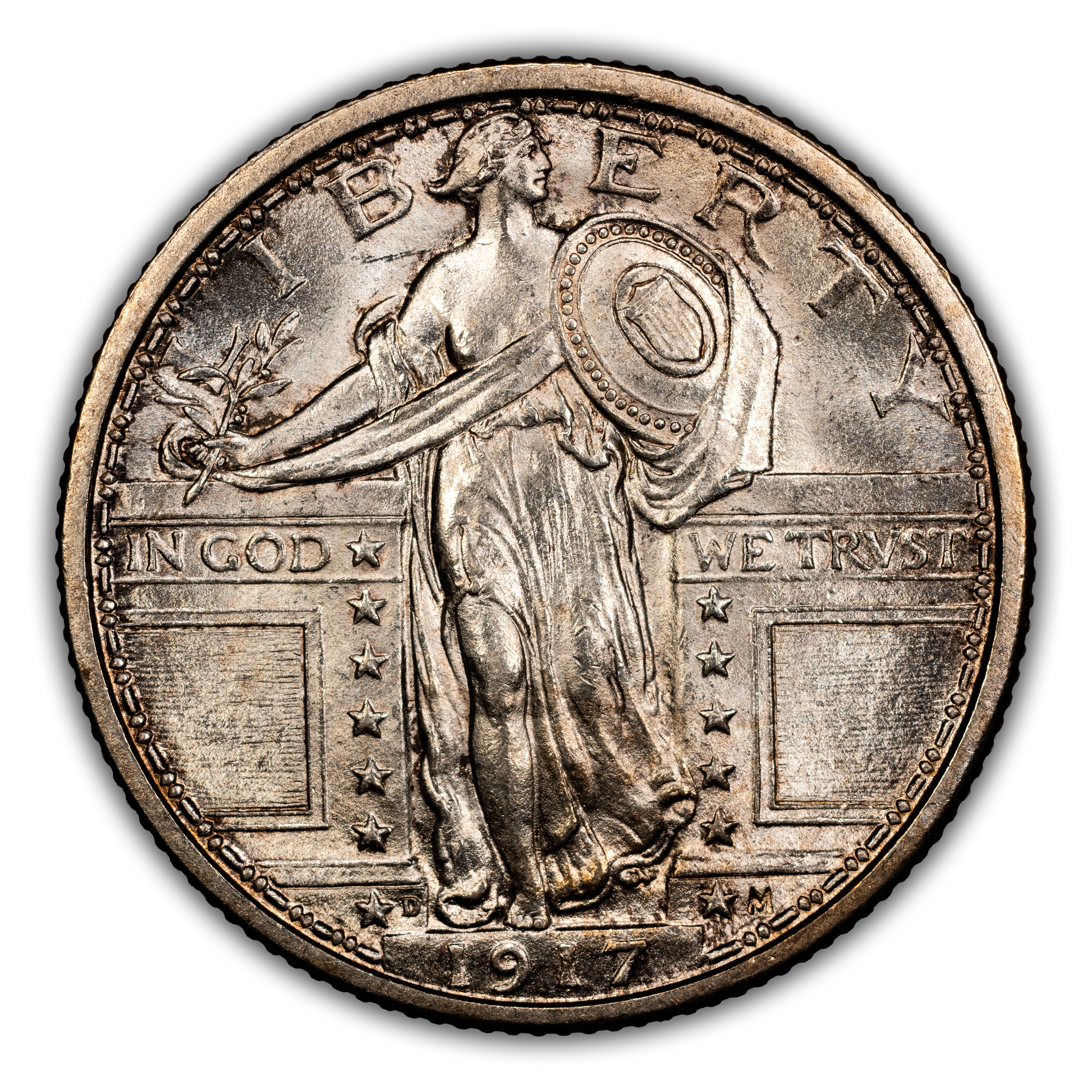 1917-D 25c Type 1 MS FH thumbnail 3