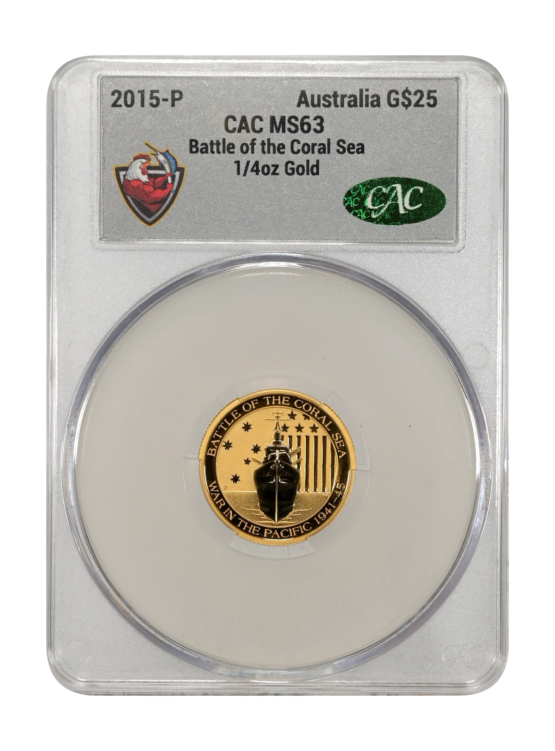2015-P G$25 1/4oz Gold, Battle of the Coral Sea MS
