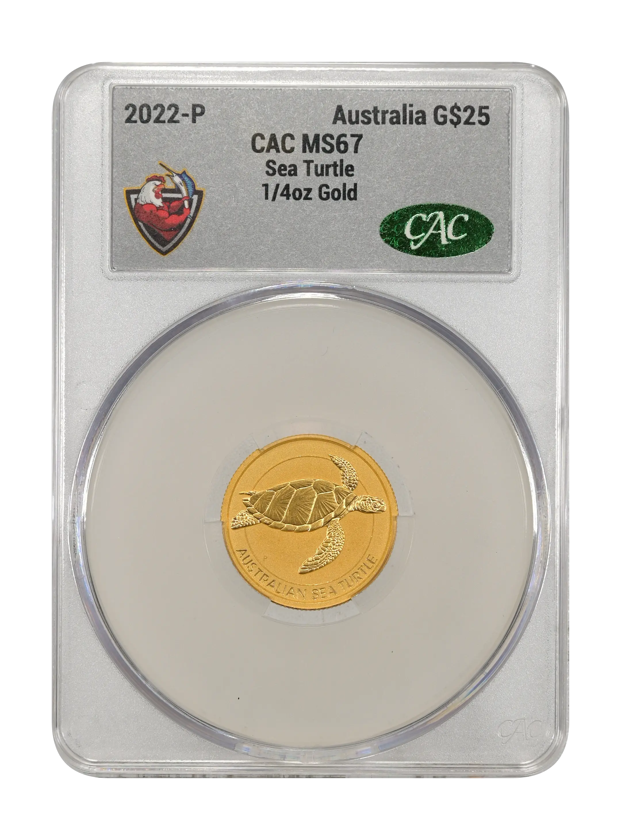 2022-P G$25 1/4oz Gold, Sea Turtle MS