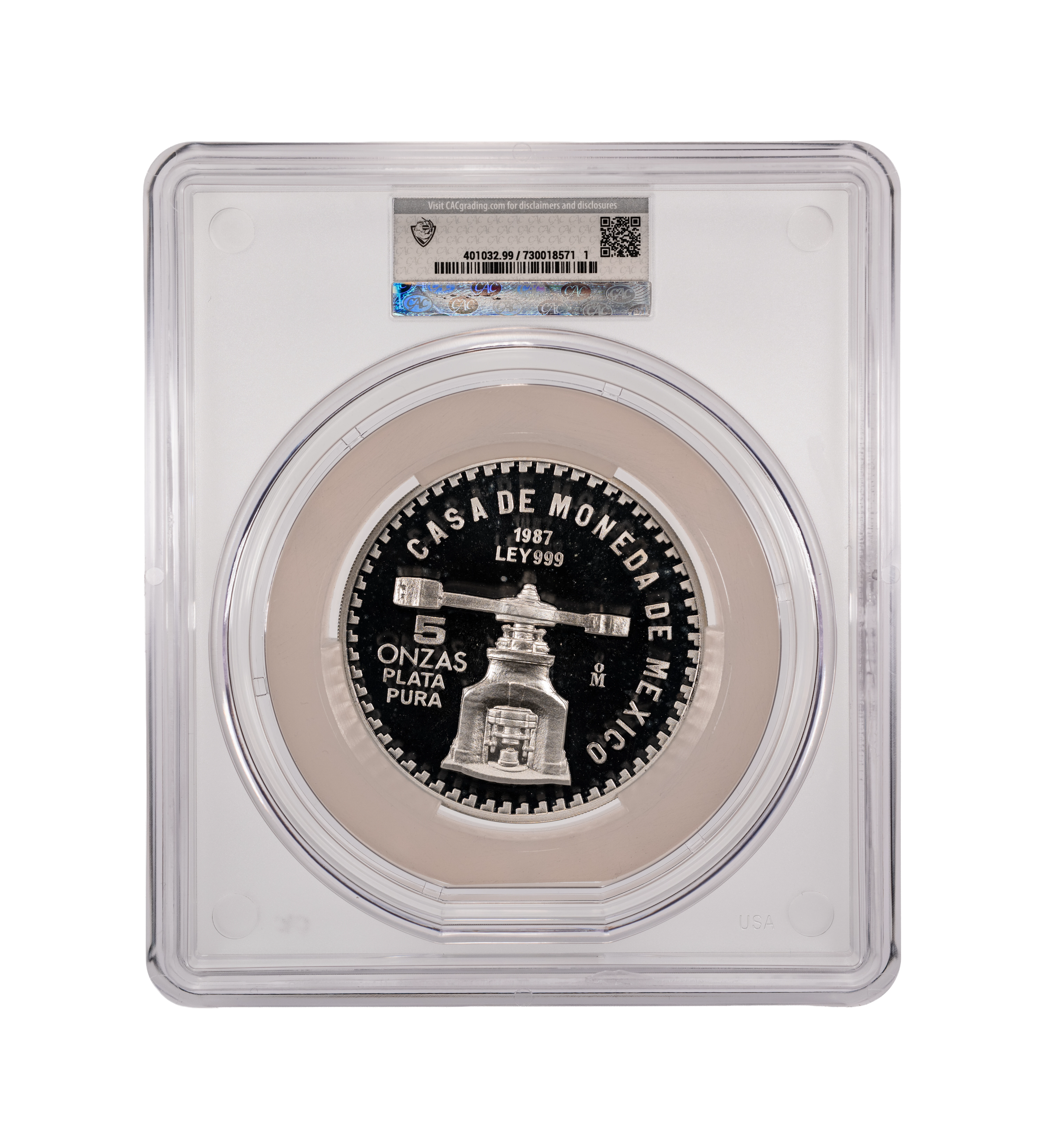 1987-Mo 5 Onza 5oz Silver, 200th Anniversary U.S. Constitution PR DCAM thumbnail 2