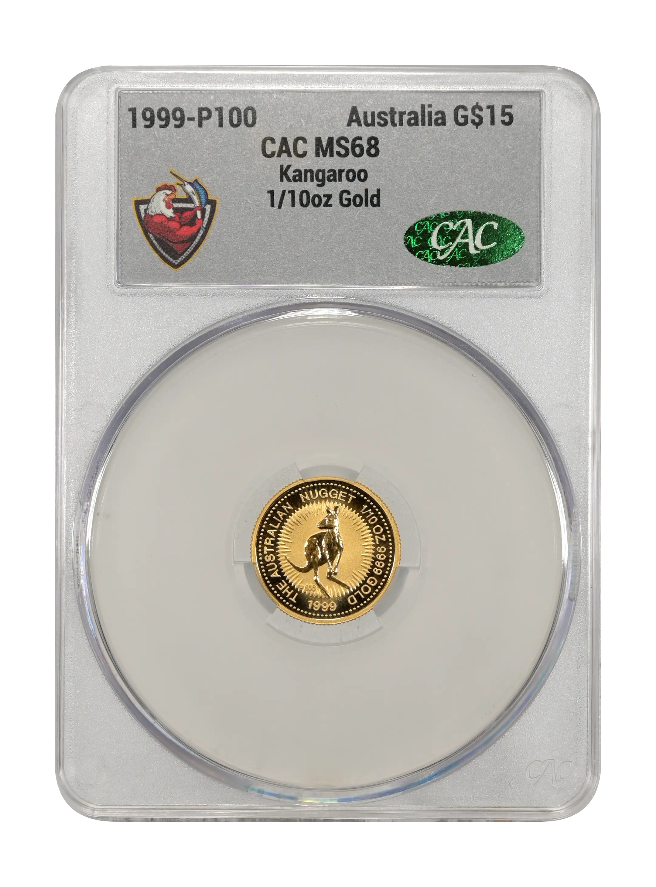 1999-P100 G$15 1/10oz Gold, Kangaroo MS