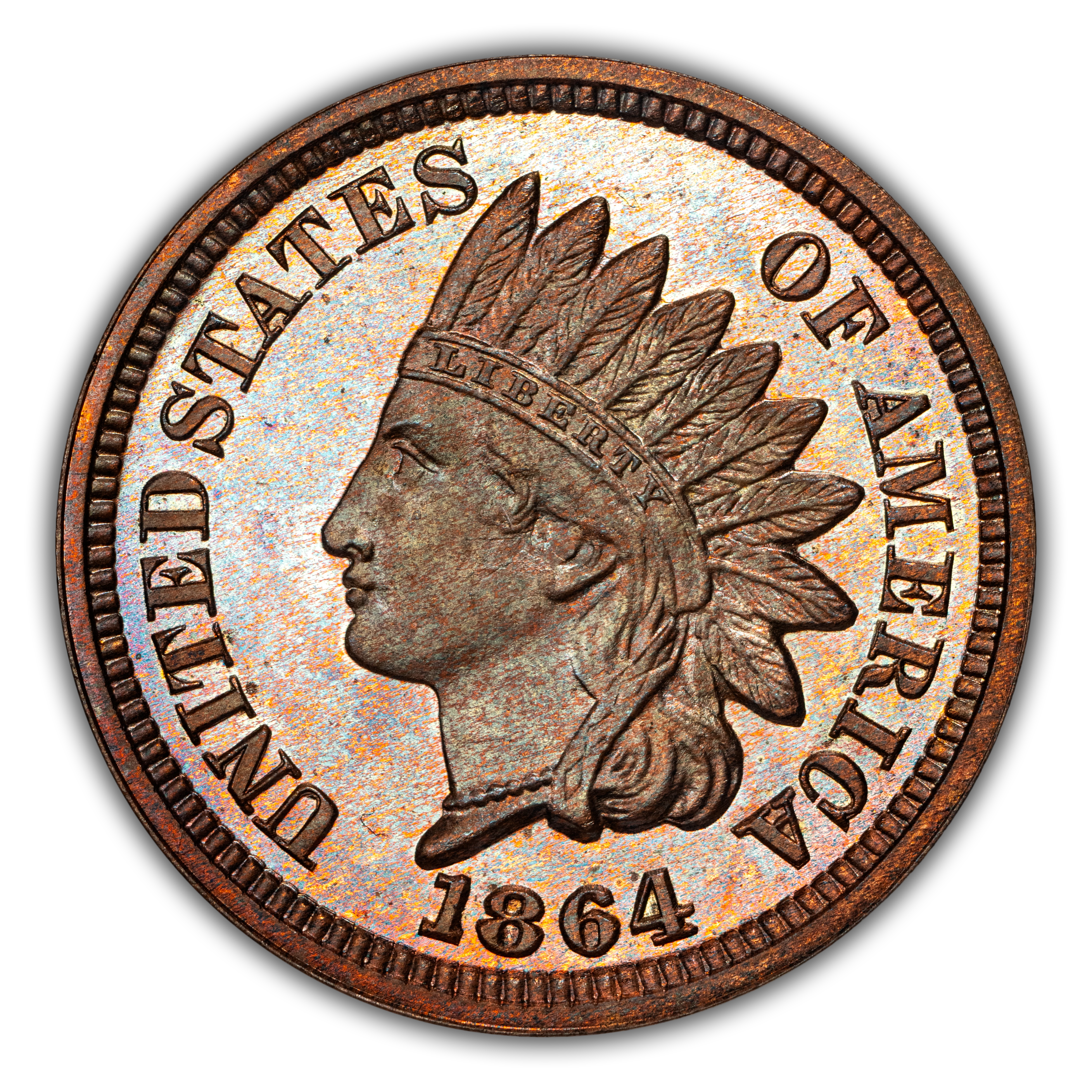 1864 1c Bronze PR BN