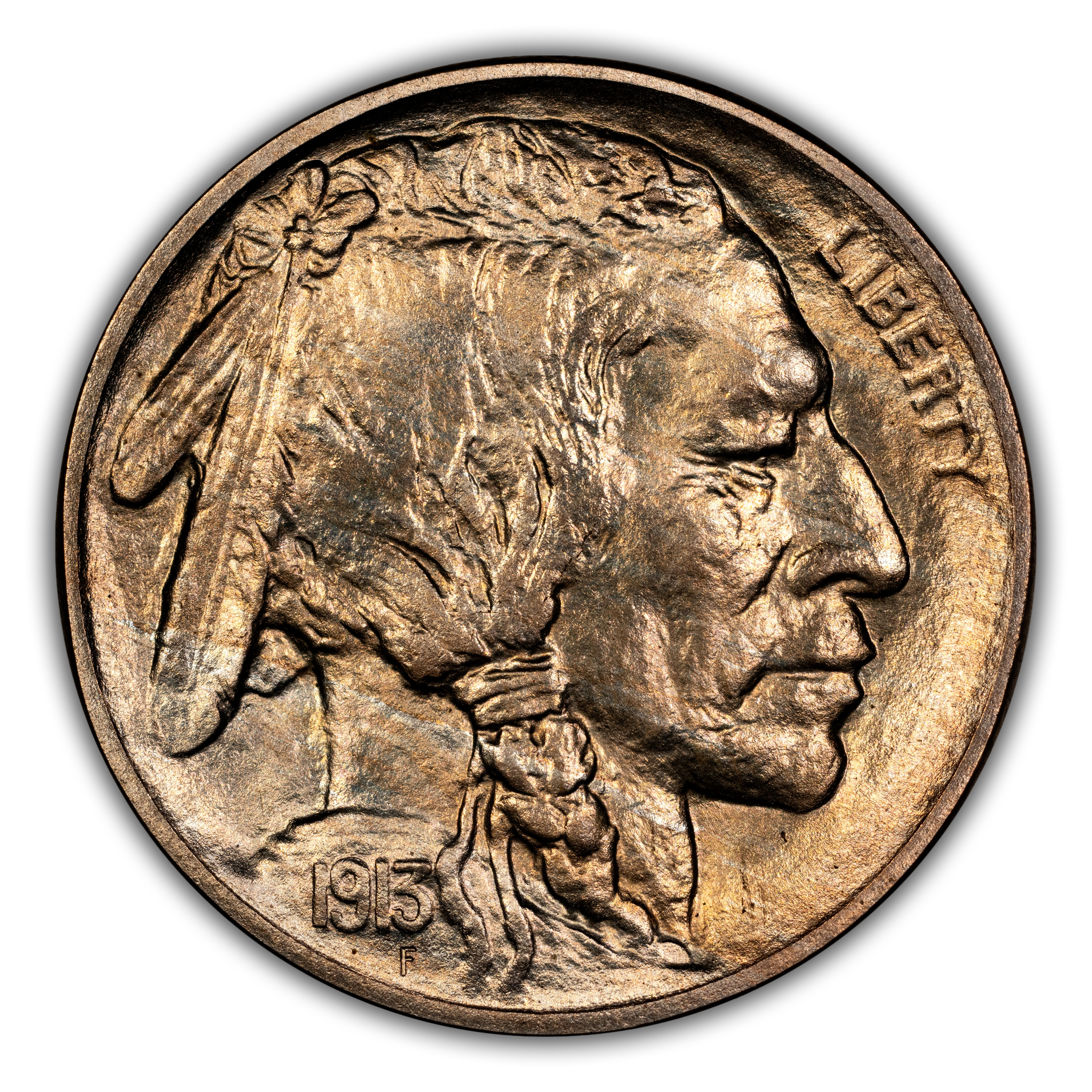 1913 5c Buffalo, Matte Finish, Type 2 PR thumbnail 3