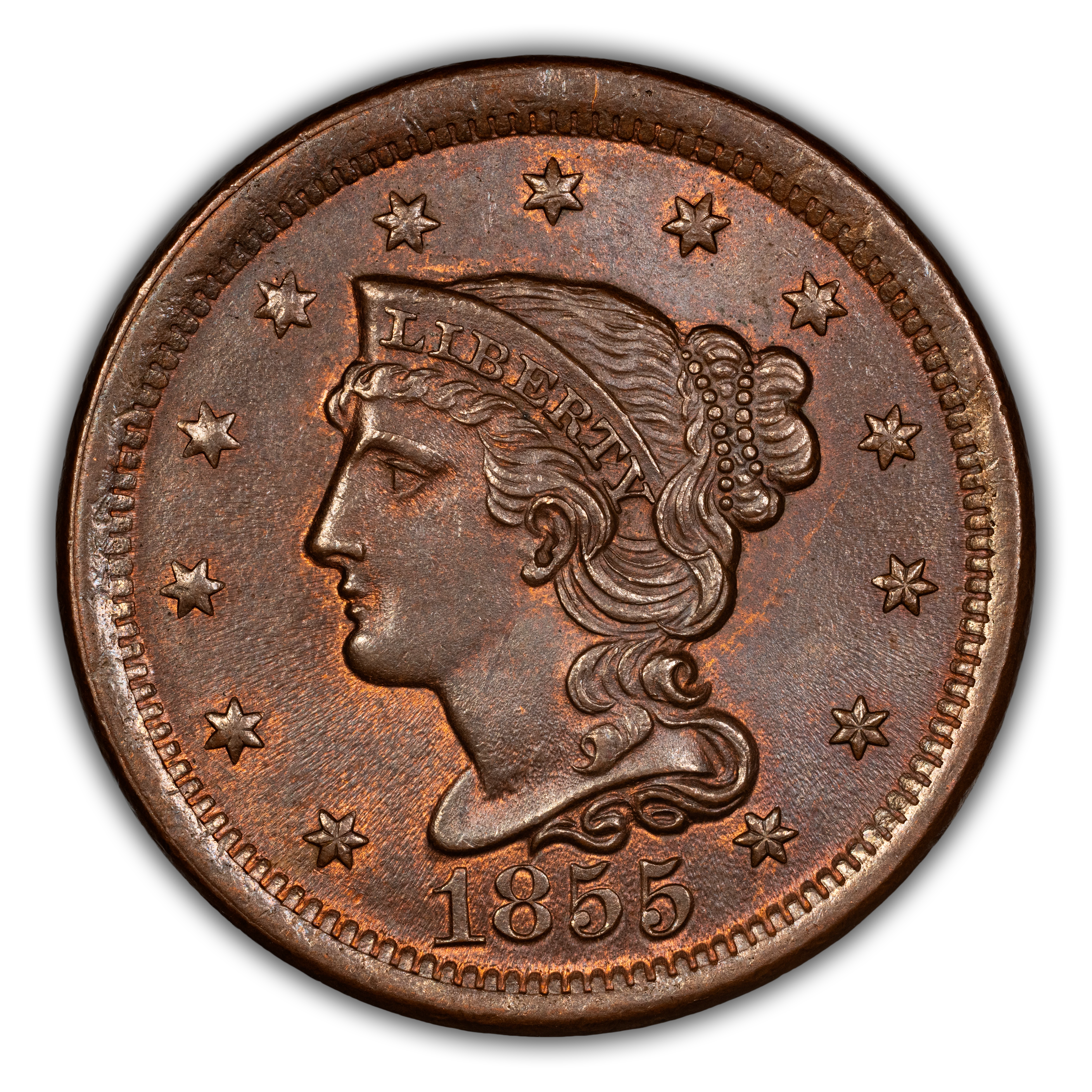 1855 1c Upright 55 MS BN thumbnail 3